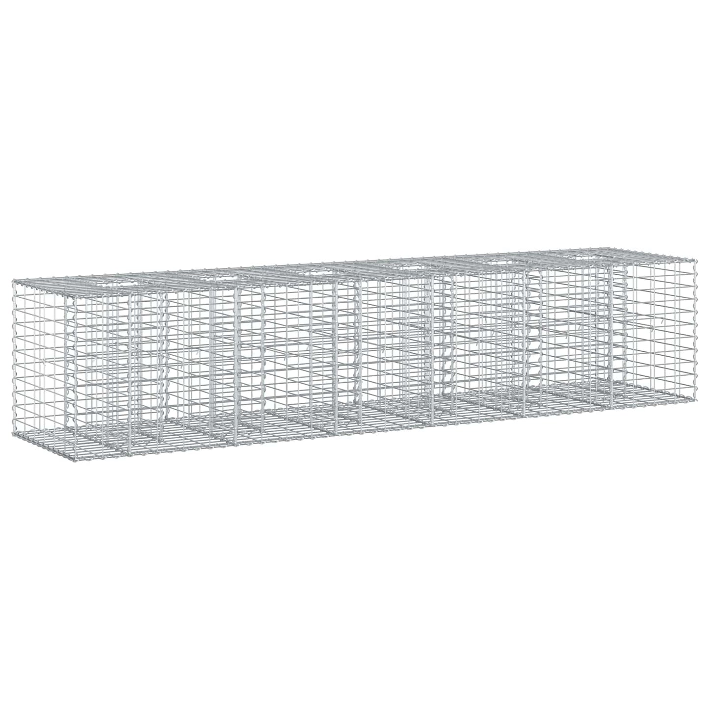 Gabion hevet seng 2 pcs sølv 260 x 60 x 55 cm Galvanisert Stål vidaXL