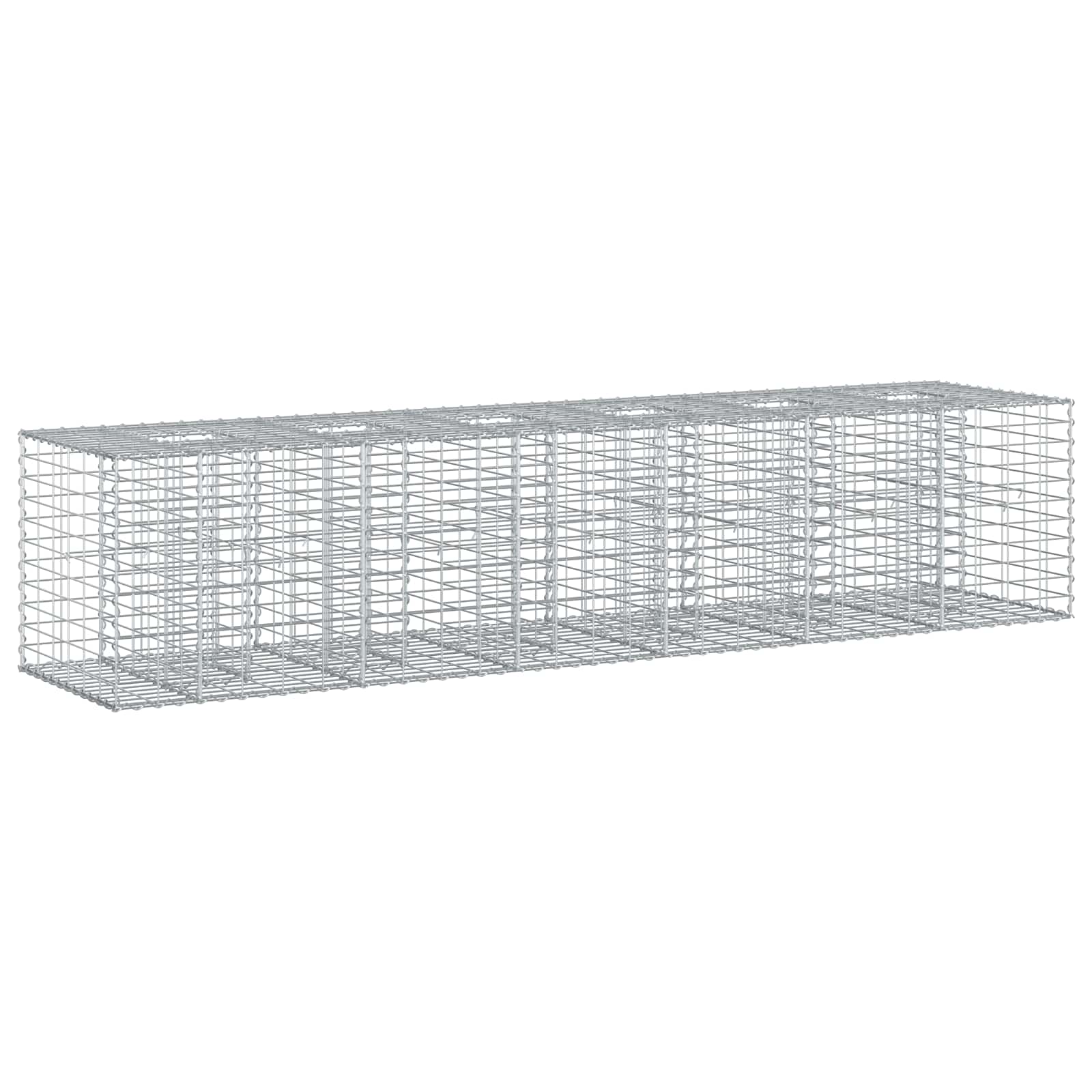Gabion hevet seng 2 pcs sølv 260 x 60 x 55 cm Galvanisert Stål vidaXL