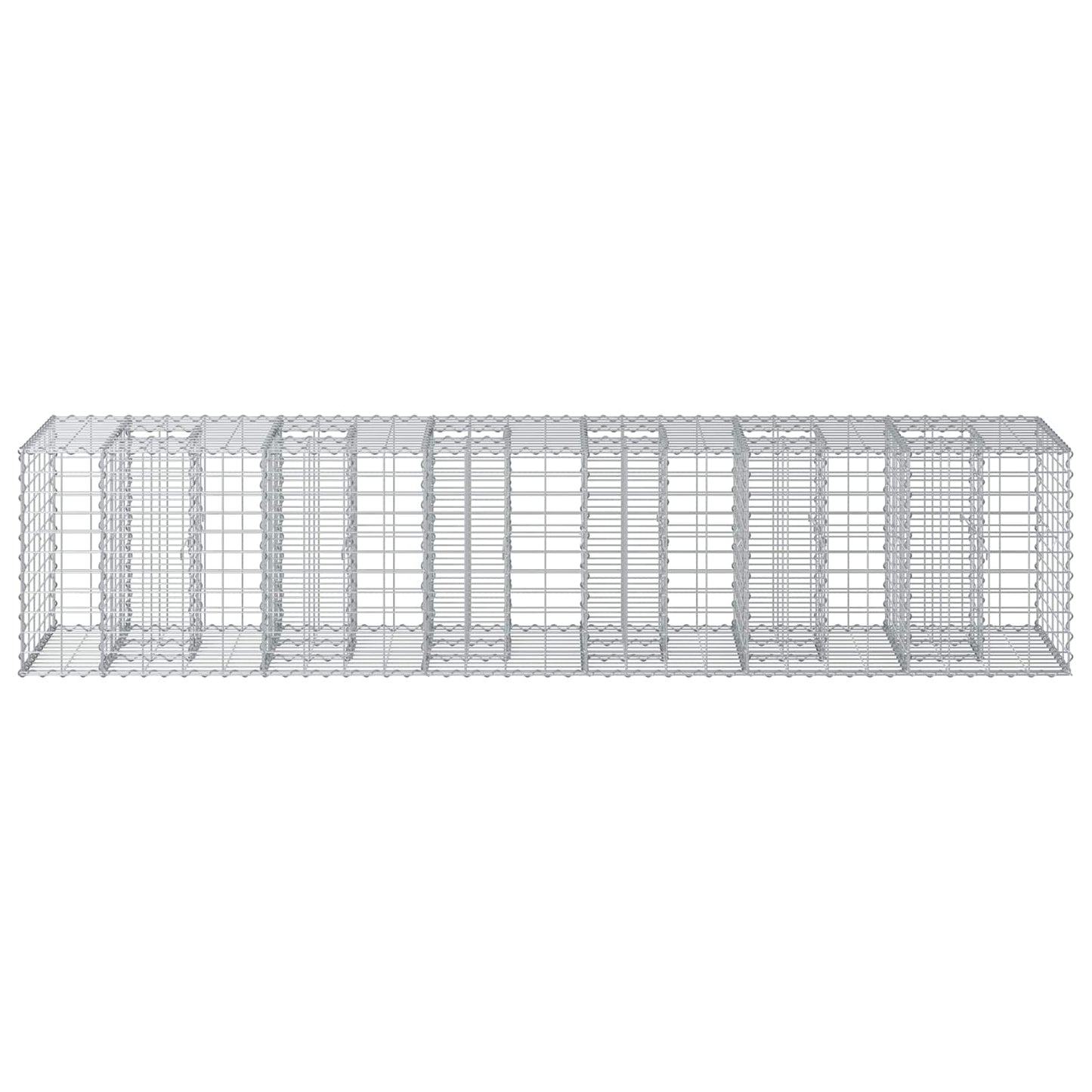 Gabion hevet seng 2 pcs sølv 260 x 60 x 55 cm Galvanisert Stål vidaXL