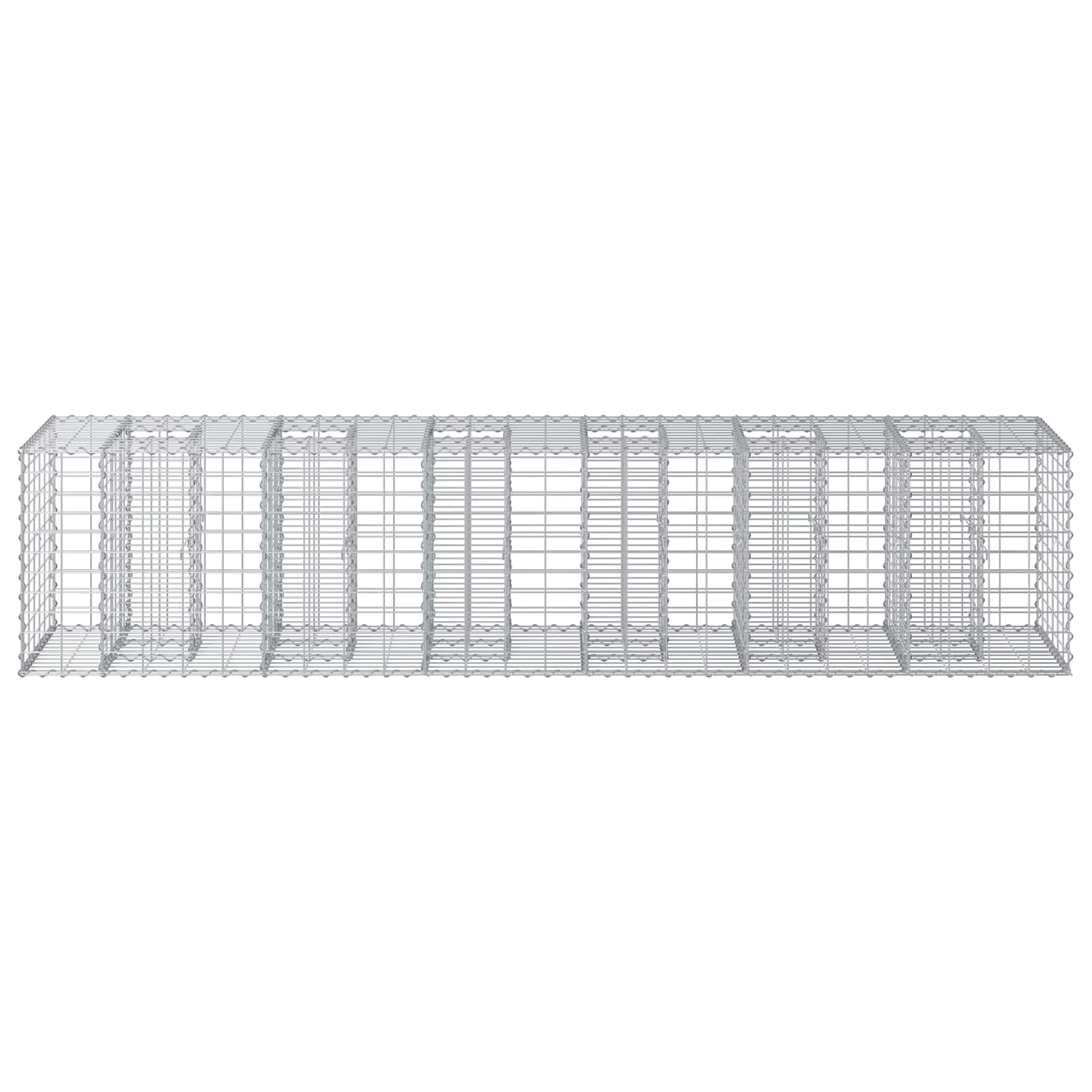 Gabion hevet seng 2 pcs sølv 260 x 60 x 55 cm Galvanisert Stål vidaXL