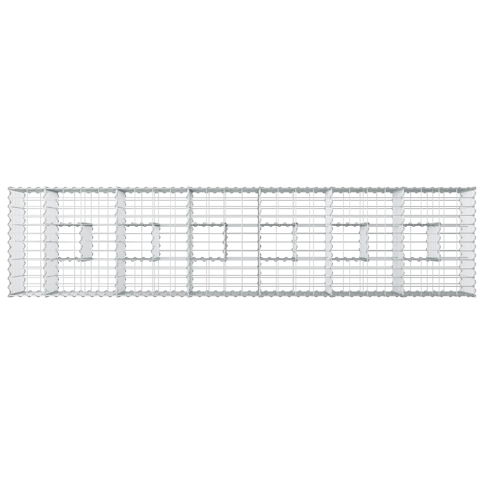 Gabion hevet seng 2 pcs sølv 260 x 60 x 55 cm Galvanisert Stål vidaXL