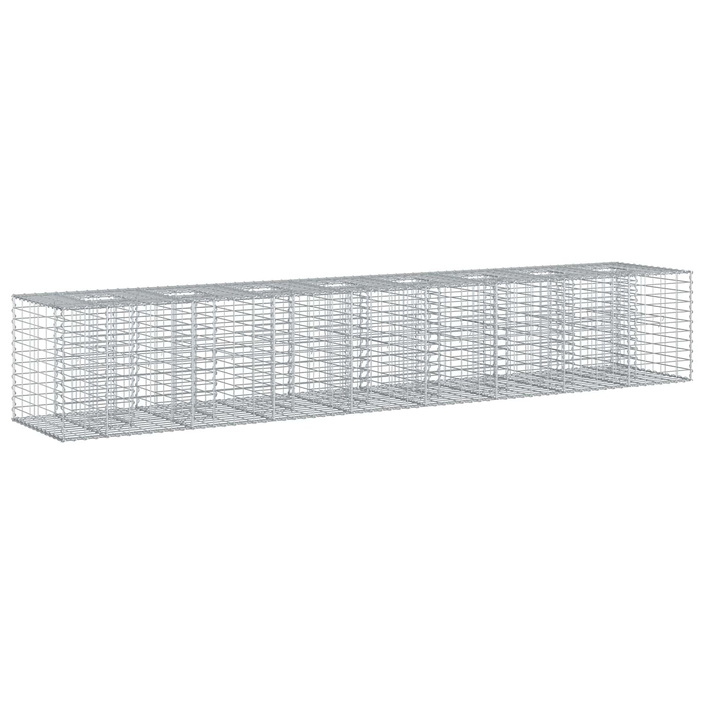 Gabion hevet seng 2 pcs sølv 340 x 60 x 55 cm Galvanisert Stål vidaXL