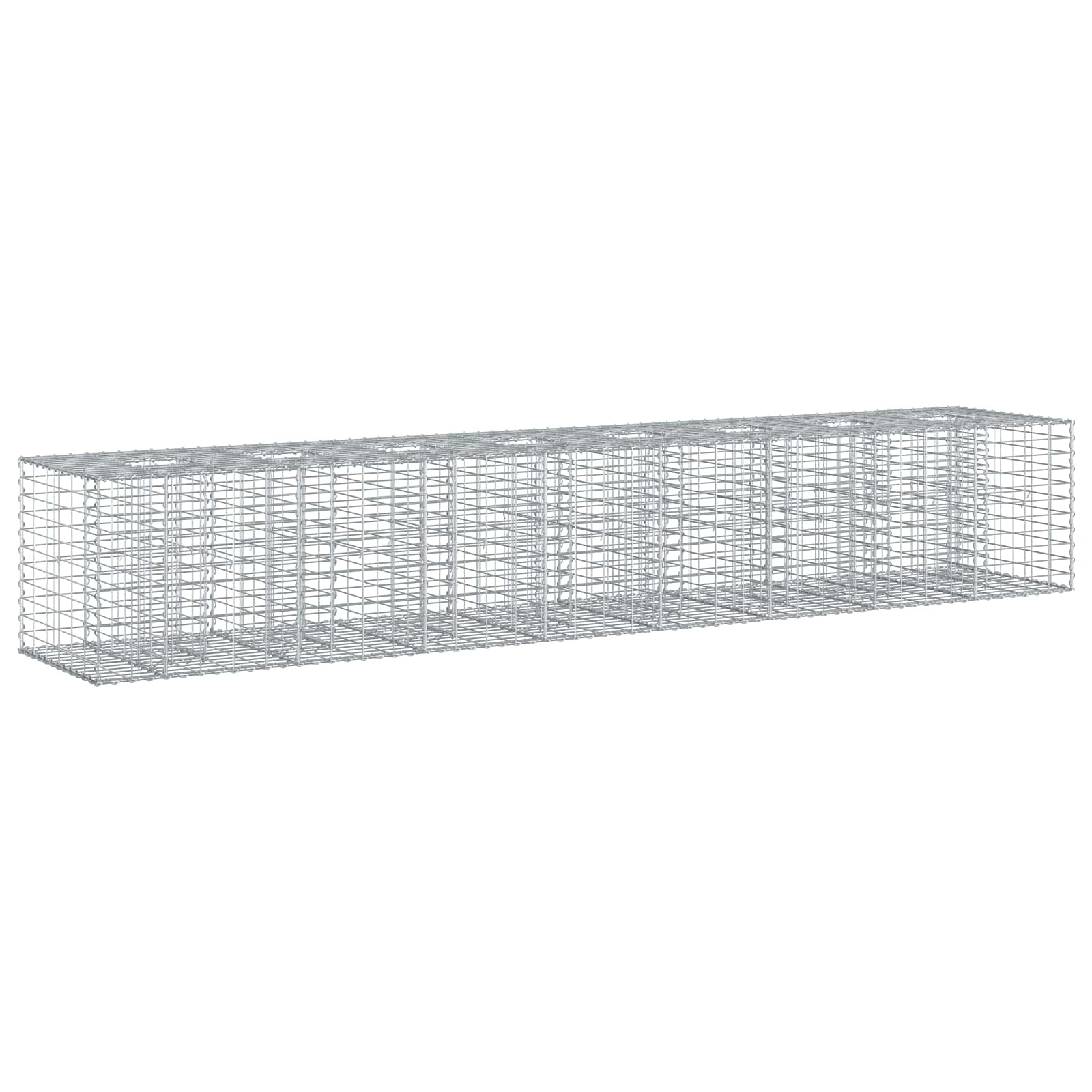 Gabion hevet seng 2 pcs sølv 340 x 60 x 55 cm Galvanisert Stål vidaXL