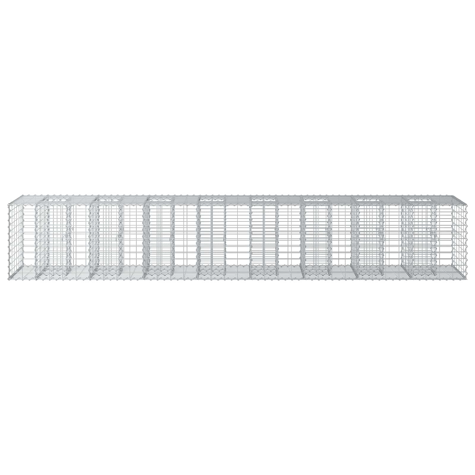 Gabion hevet seng 2 pcs sølv 340 x 60 x 55 cm Galvanisert Stål vidaXL