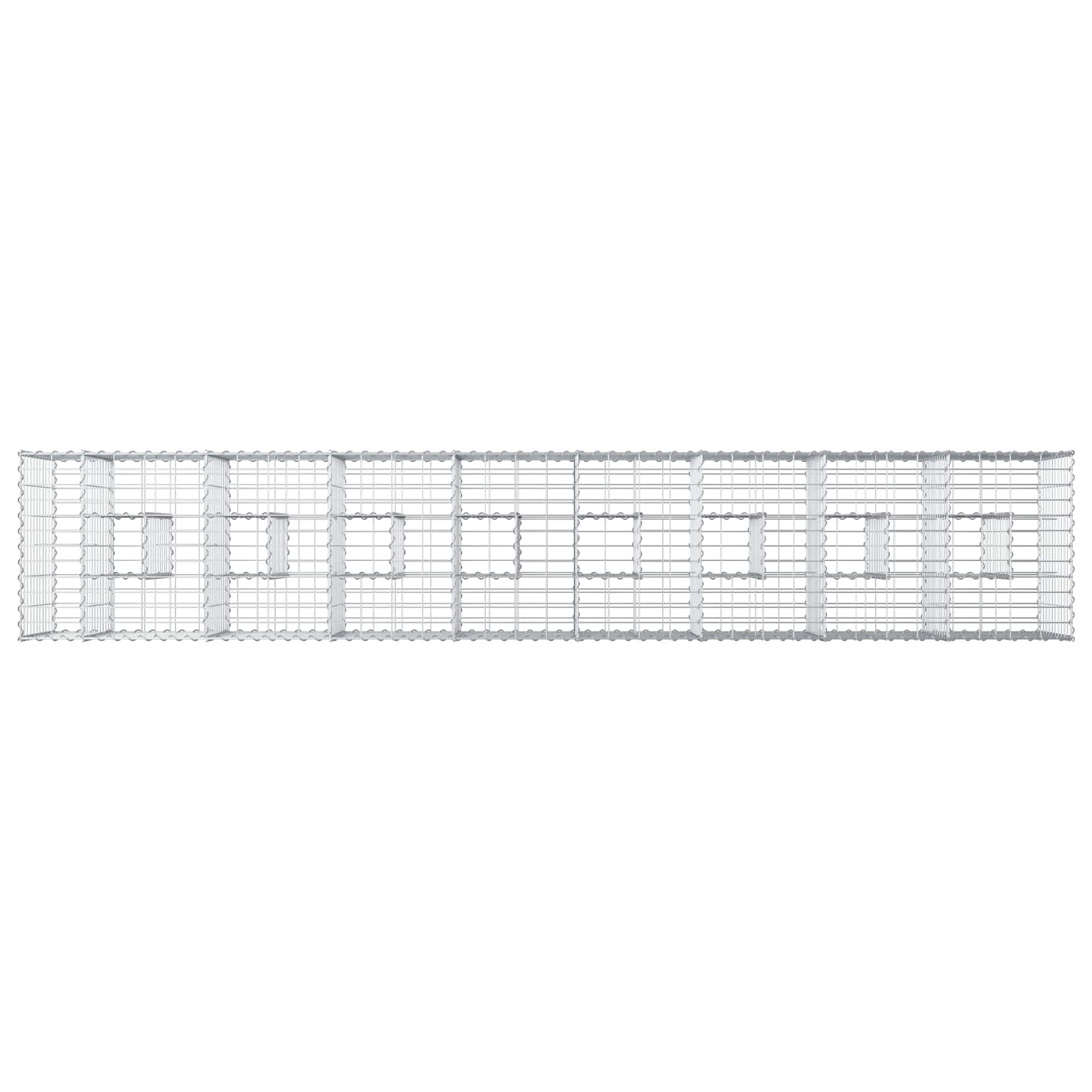 Gabion hevet seng 2 pcs sølv 340 x 60 x 55 cm Galvanisert Stål vidaXL