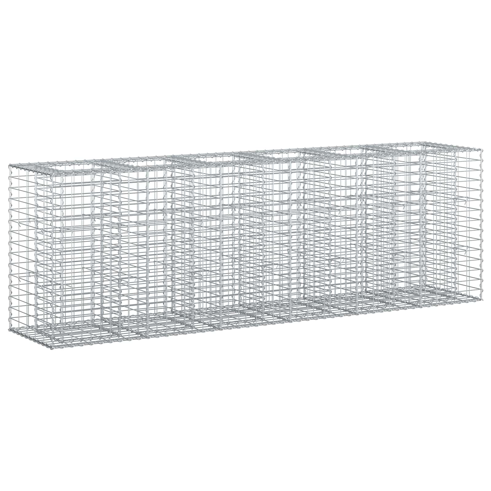 Gabion hevet seng 2 pcs sølv 250 x 50 x 80 cm Galvanisert Stål vidaXL