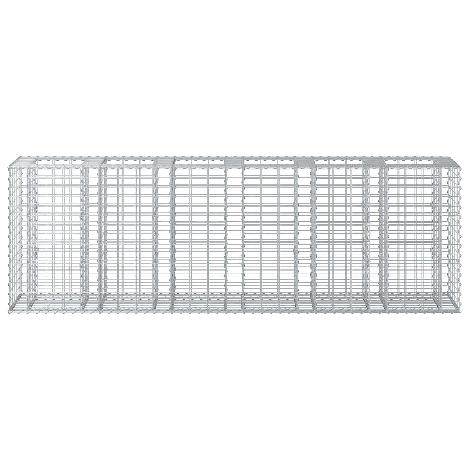 Gabion hevet seng 2 pcs sølv 250 x 50 x 80 cm Galvanisert Stål vidaXL
