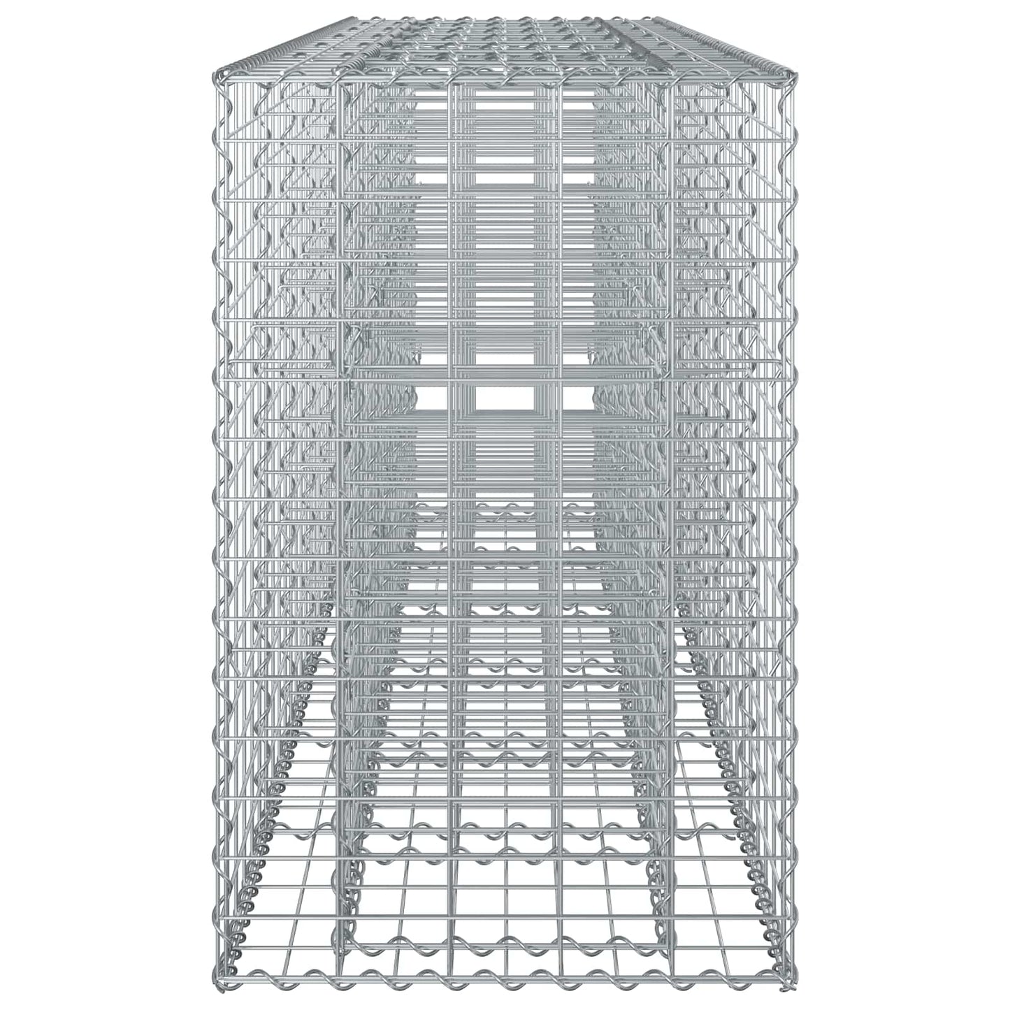 Gabion hevet seng 2 pcs sølv 250 x 50 x 80 cm Galvanisert Stål vidaXL