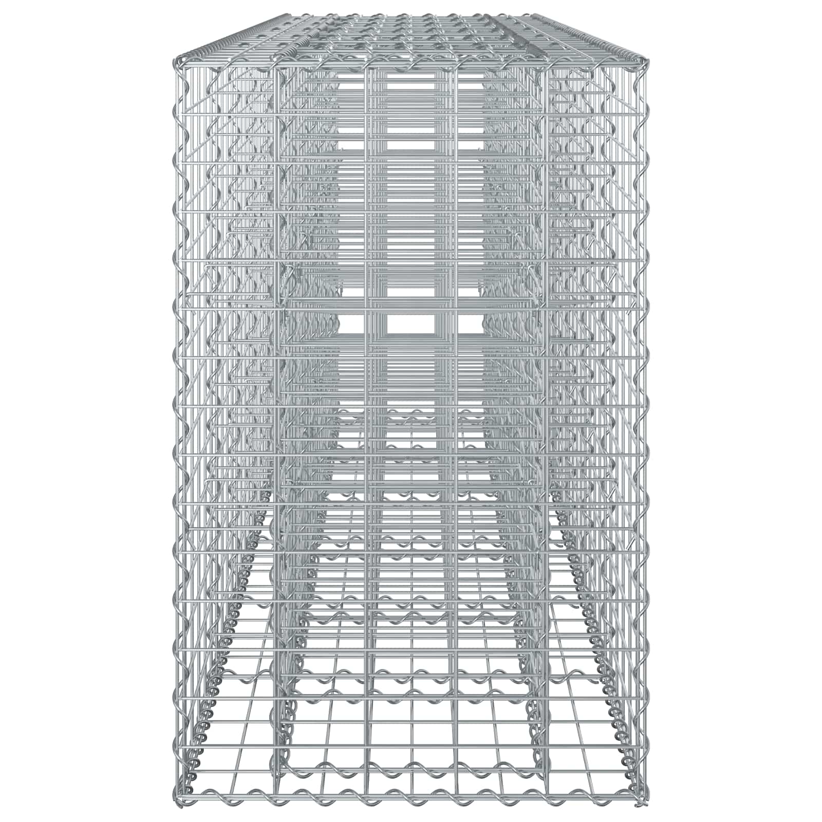 Gabion hevet seng 2 pcs sølv 250 x 50 x 80 cm Galvanisert Stål vidaXL