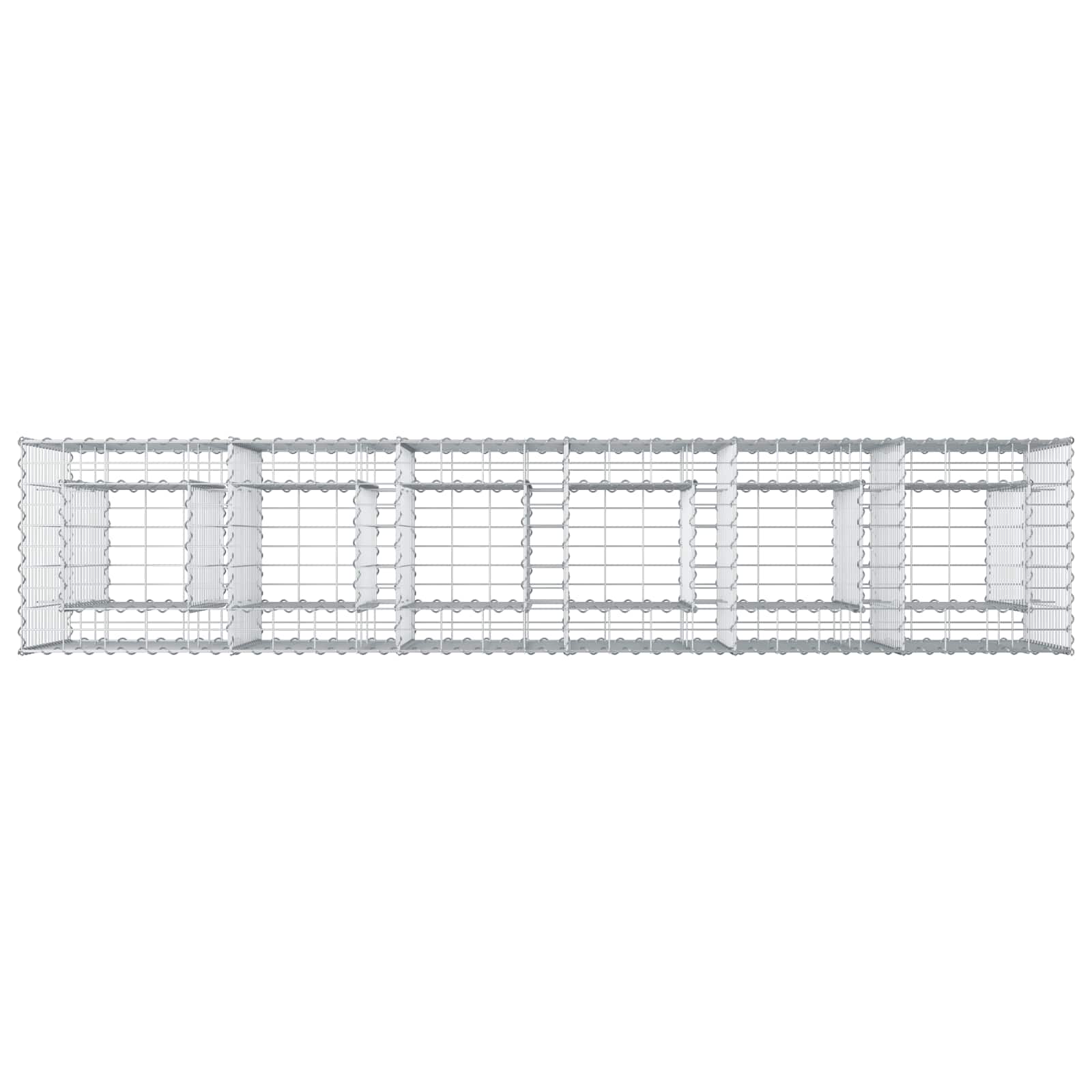 Gabion hevet seng 2 pcs sølv 250 x 50 x 80 cm Galvanisert Stål vidaXL