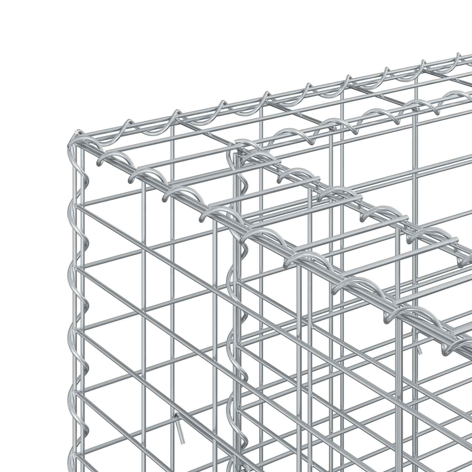 Gabion hevet seng 2 pcs sølv 330 x 50 x 80 cm Galvanisert Stål vidaXL