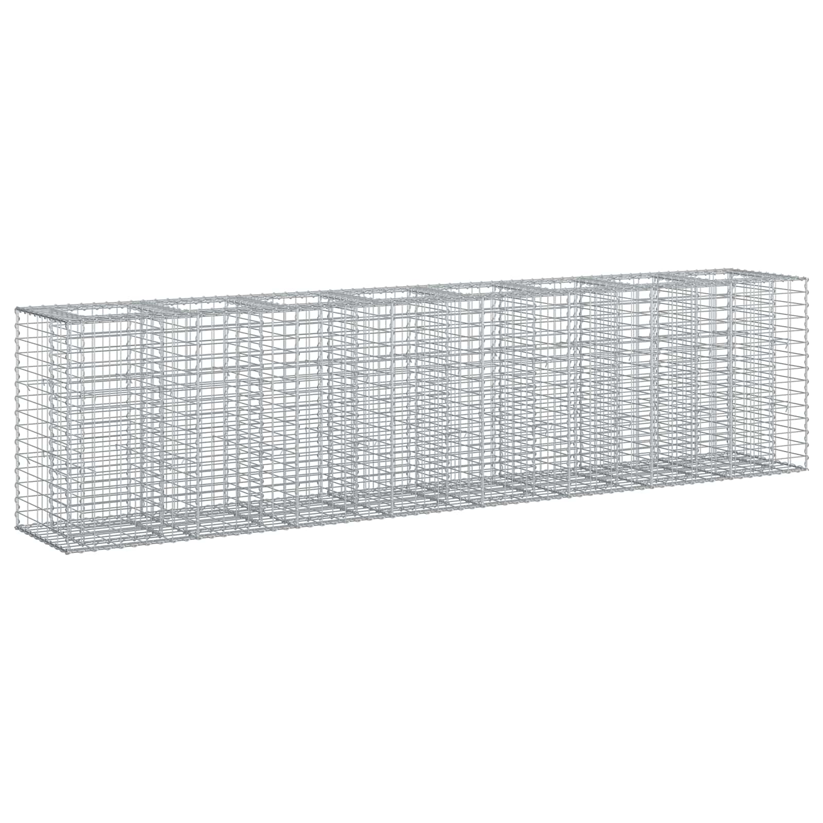 Gabion hevet seng 2 pcs sølv 330 x 50 x 80 cm Galvanisert Stål vidaXL