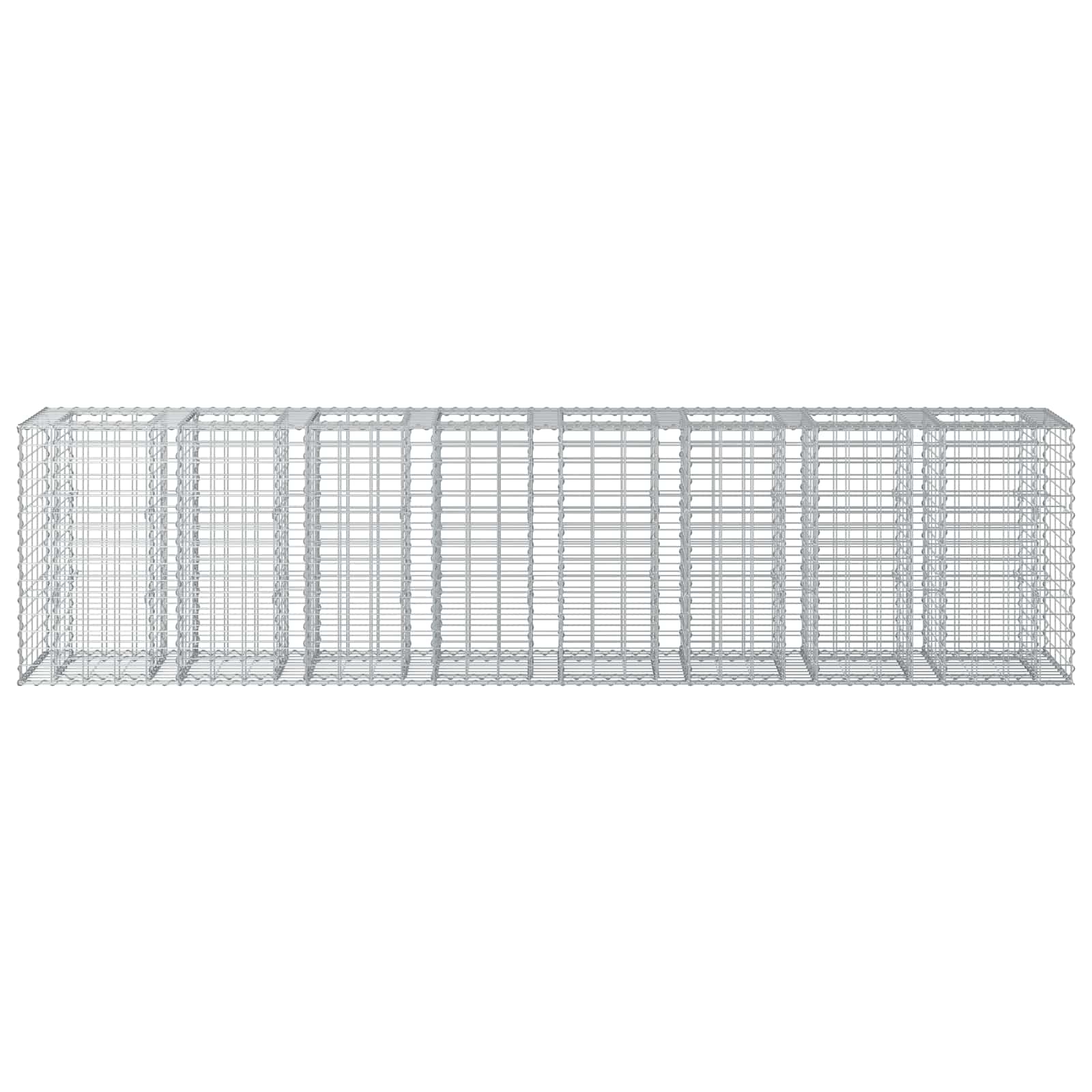 Gabion hevet seng 2 pcs sølv 330 x 50 x 80 cm Galvanisert Stål vidaXL