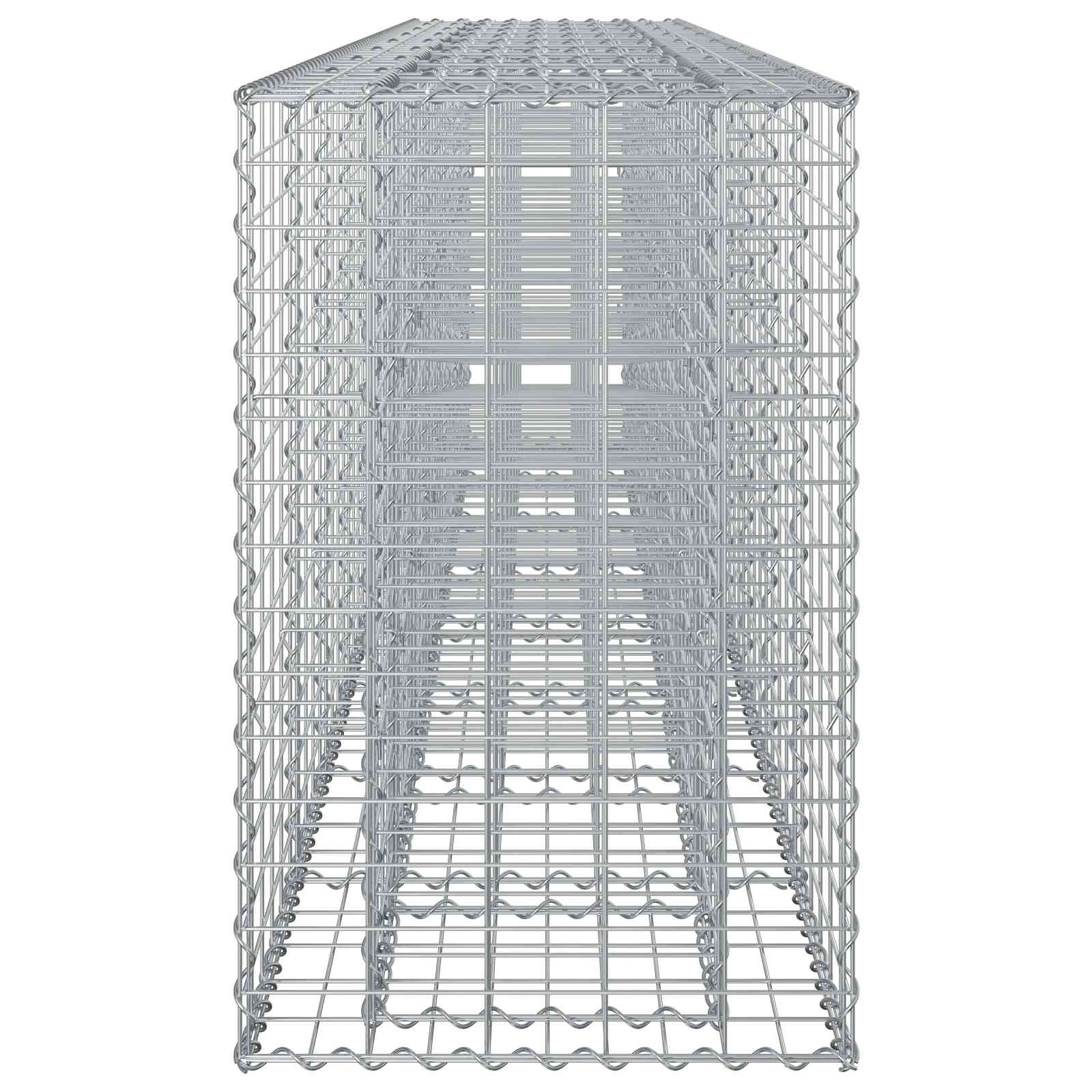 Gabion hevet seng 2 pcs sølv 330 x 50 x 80 cm Galvanisert Stål vidaXL