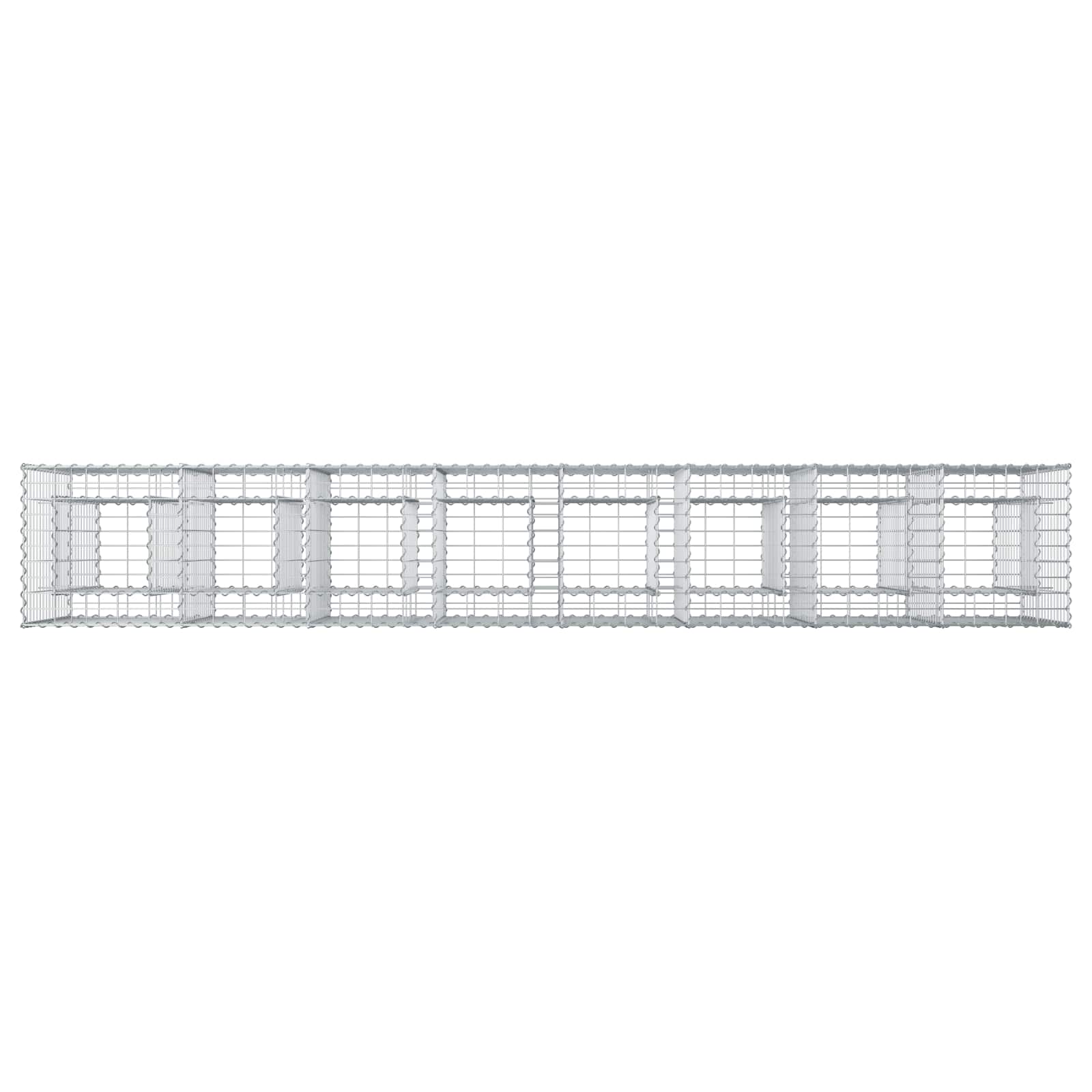 Gabion hevet seng 2 pcs sølv 330 x 50 x 80 cm Galvanisert Stål vidaXL