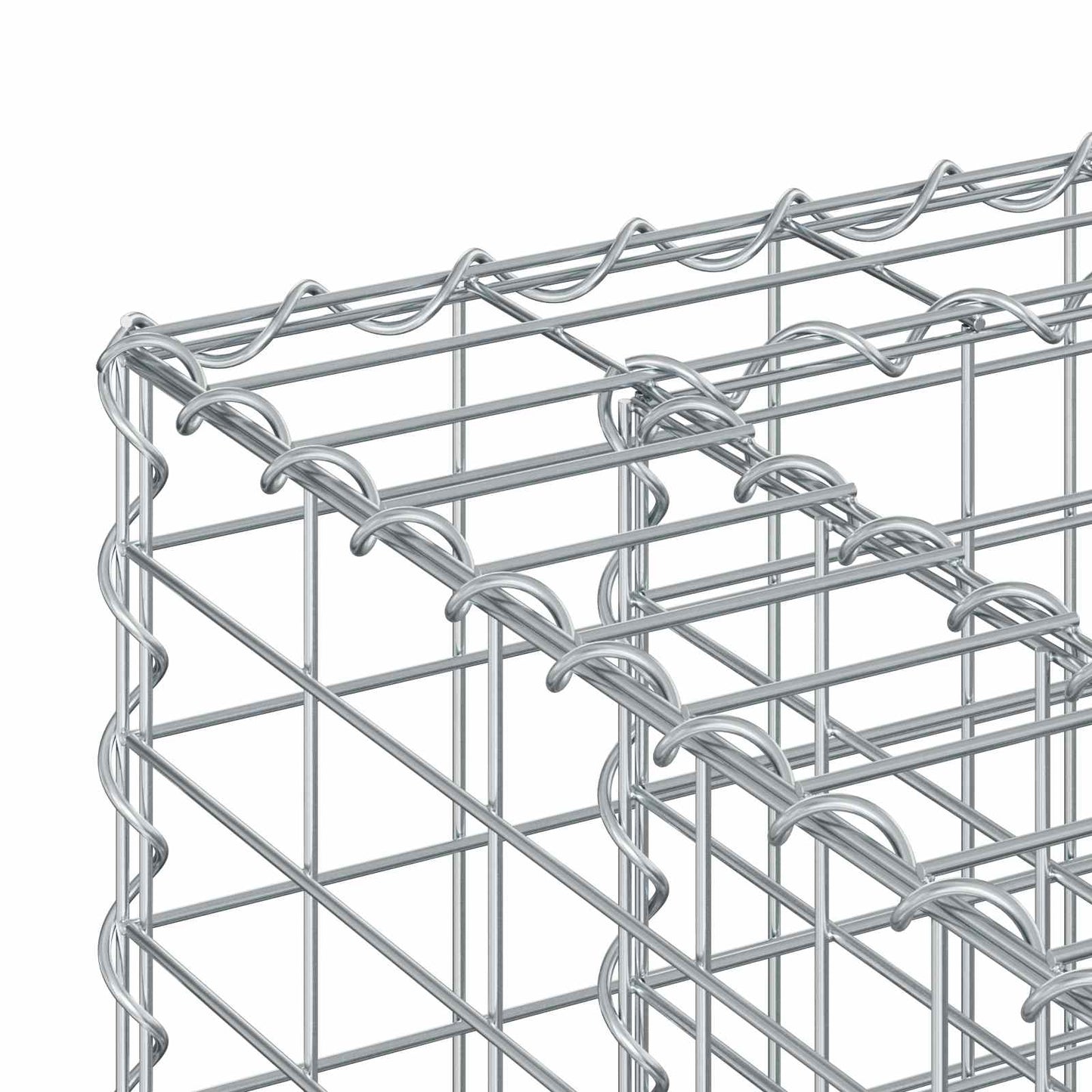 Gabion hevet seng 2 pcs sølv 130 x 50 x 150 cm Galvanisert Stål vidaXL