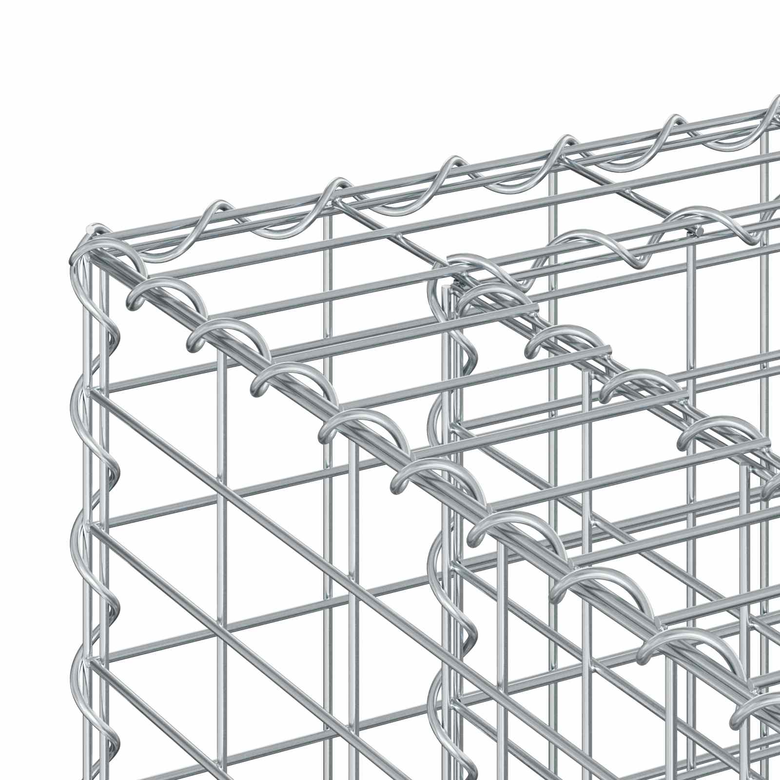 Gabion hevet seng 2 pcs sølv 130 x 50 x 150 cm Galvanisert Stål vidaXL