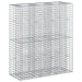 Gabion hevet seng 2 pcs sølv 130 x 50 x 150 cm Galvanisert Stål vidaXL