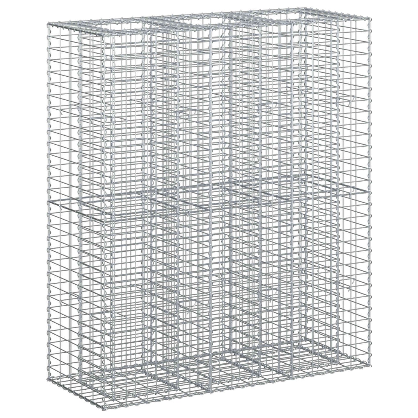 Gabion hevet seng 2 pcs sølv 130 x 50 x 150 cm Galvanisert Stål vidaXL