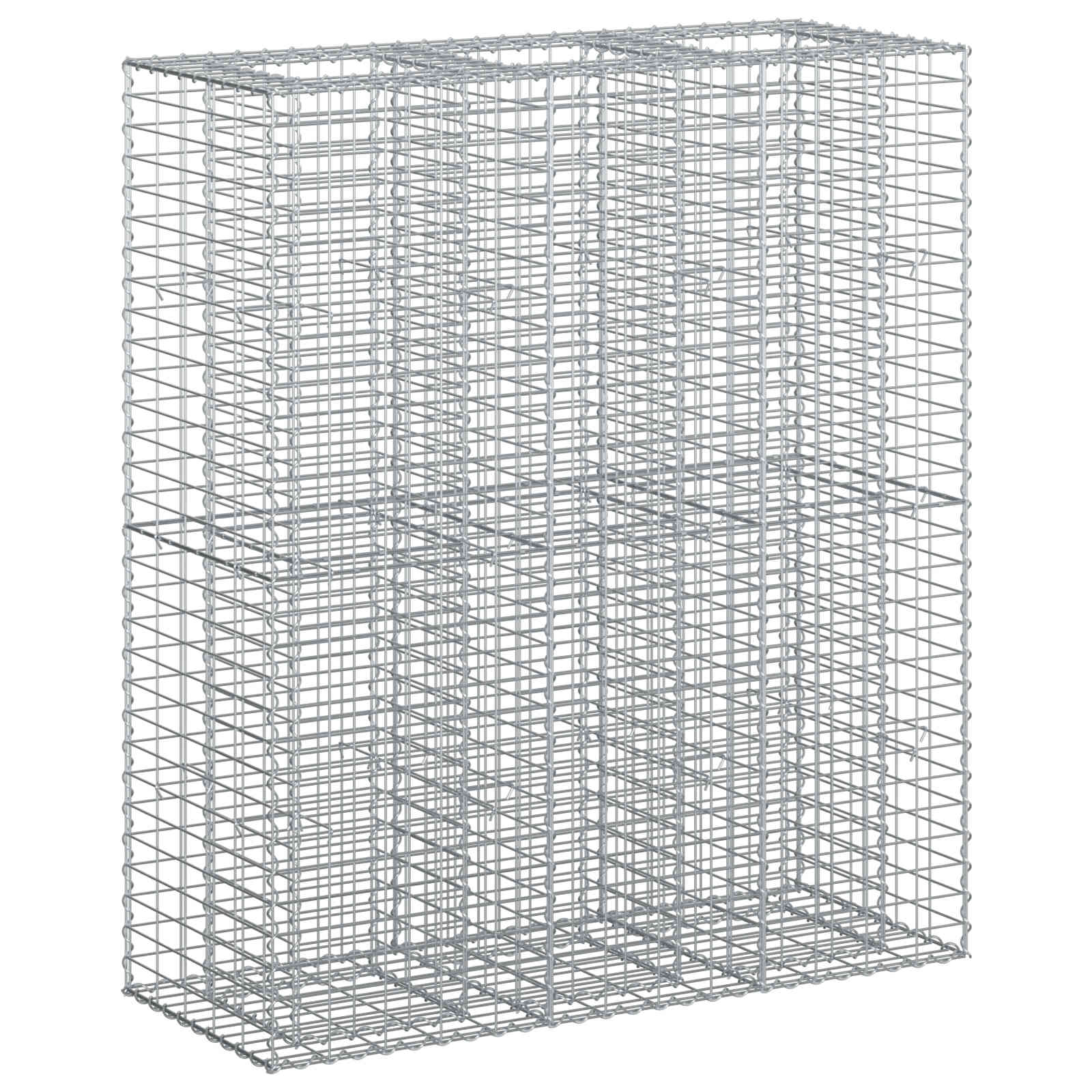Gabion hevet seng 2 pcs sølv 130 x 50 x 150 cm Galvanisert Stål vidaXL