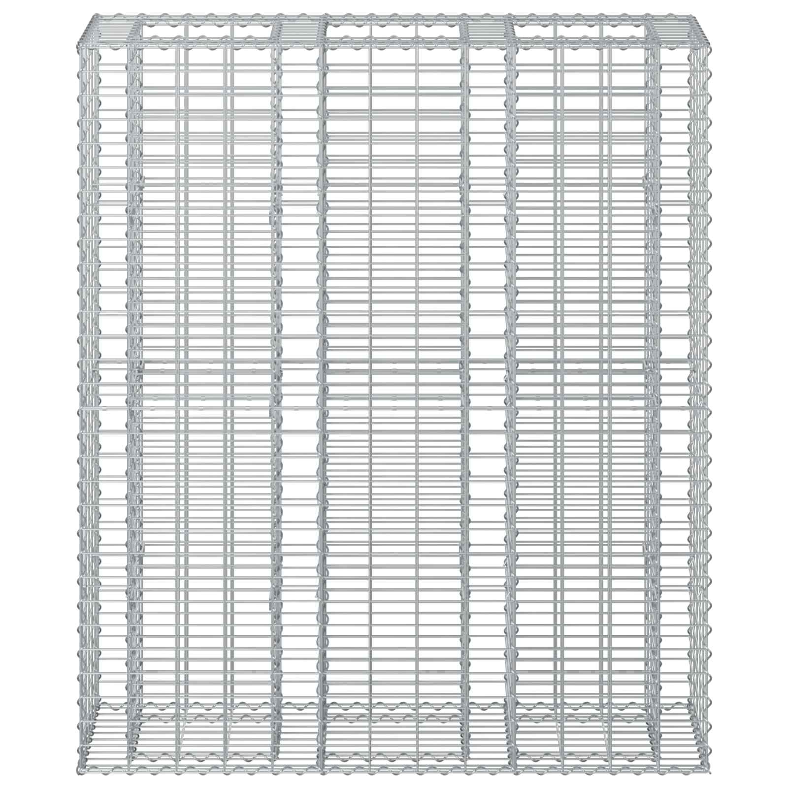 Gabion hevet seng 2 pcs sølv 130 x 50 x 150 cm Galvanisert Stål vidaXL
