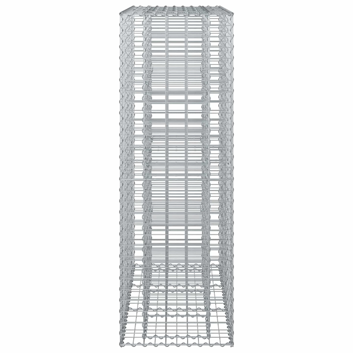Gabion hevet seng 2 pcs sølv 130 x 50 x 150 cm Galvanisert Stål vidaXL