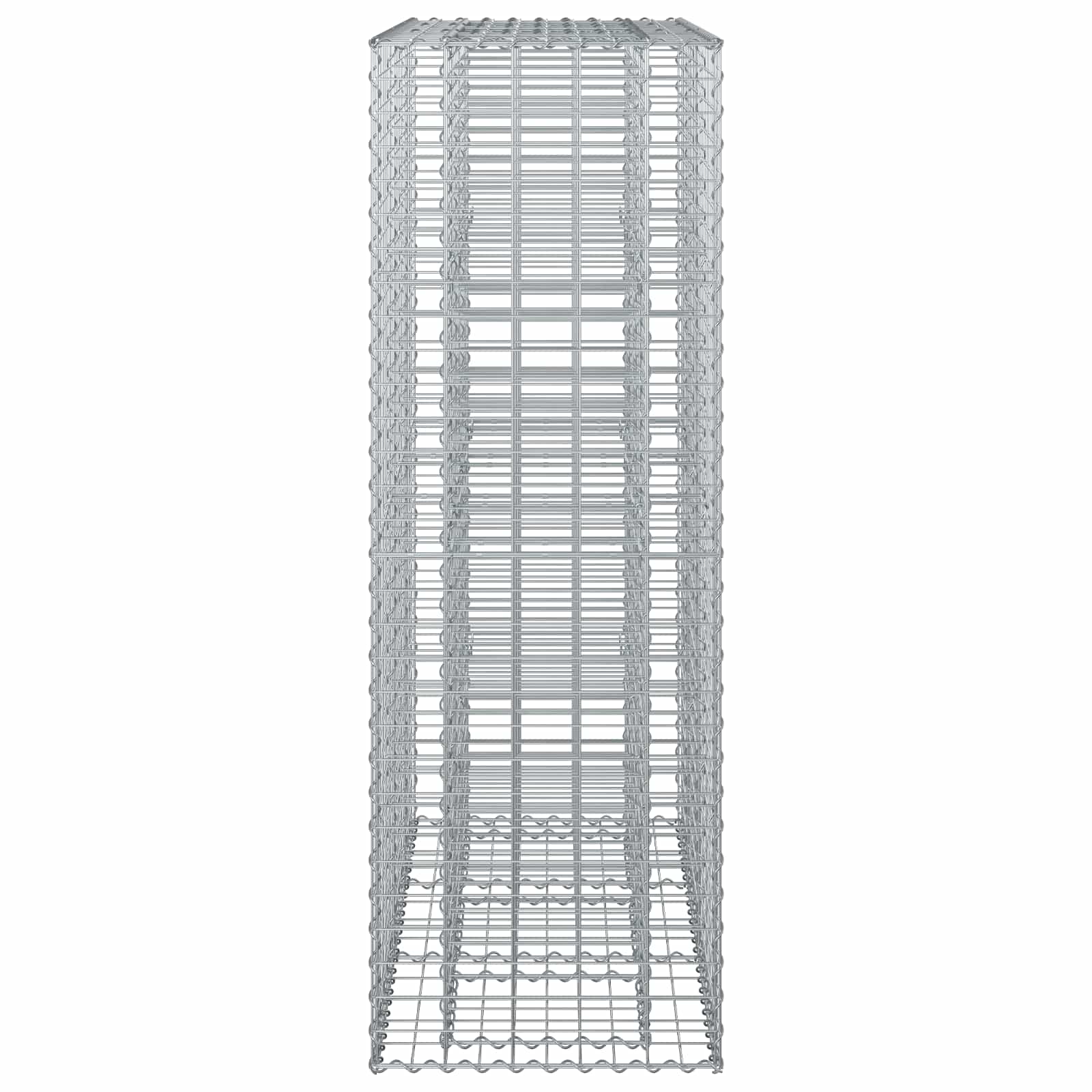 Gabion hevet seng 2 pcs sølv 130 x 50 x 150 cm Galvanisert Stål vidaXL