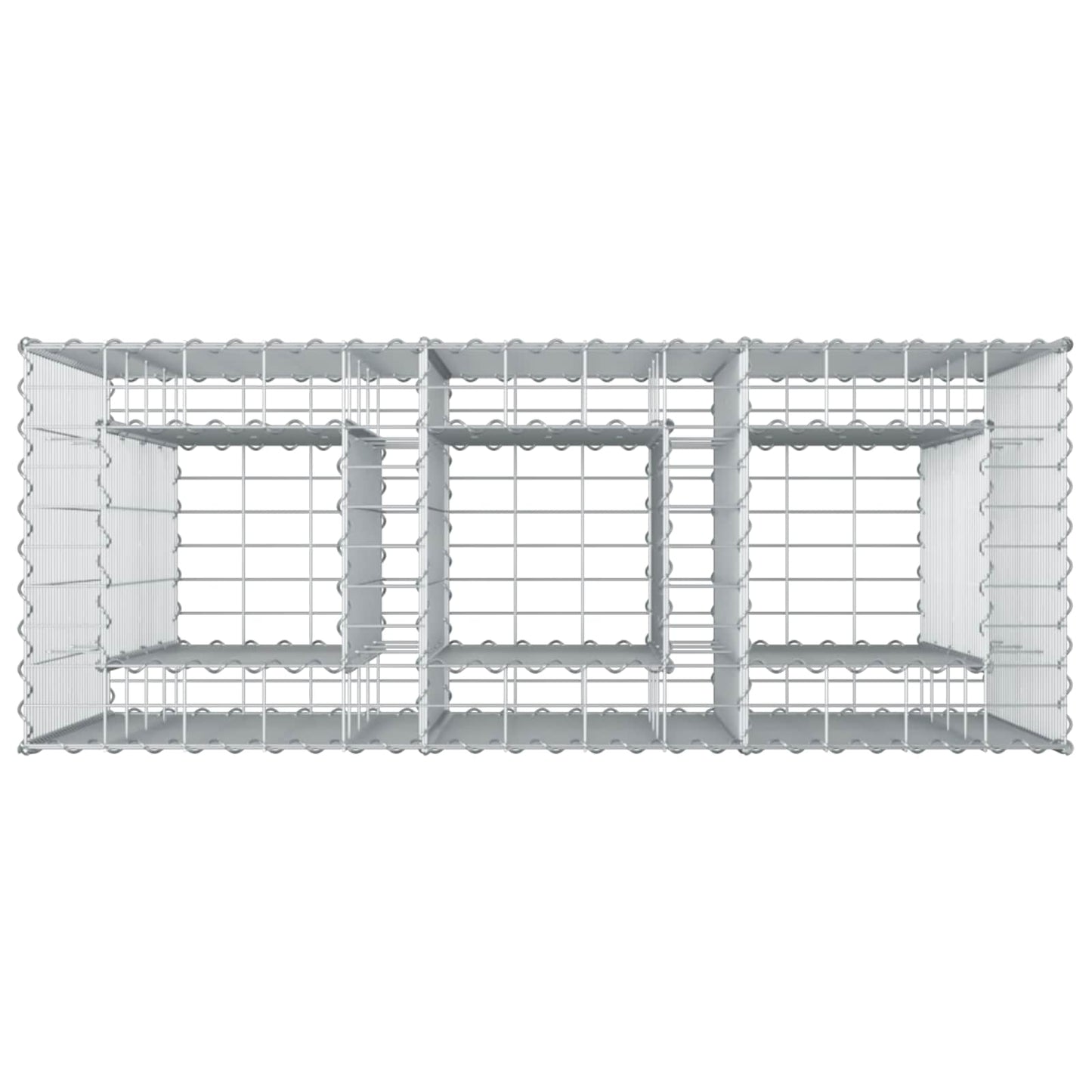 Gabion hevet seng 2 pcs sølv 130 x 50 x 150 cm Galvanisert Stål vidaXL