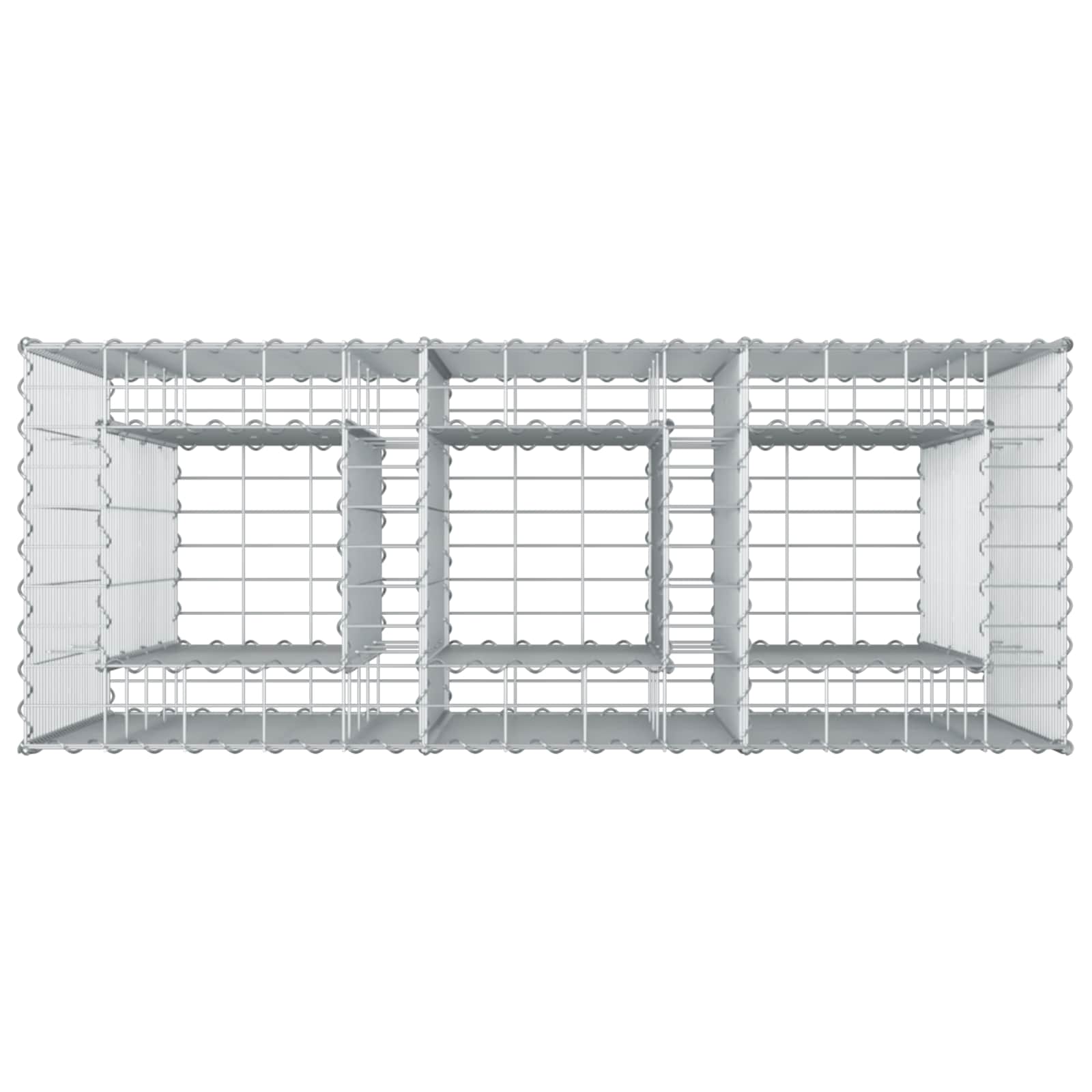 Gabion hevet seng 2 pcs sølv 130 x 50 x 150 cm Galvanisert Stål vidaXL