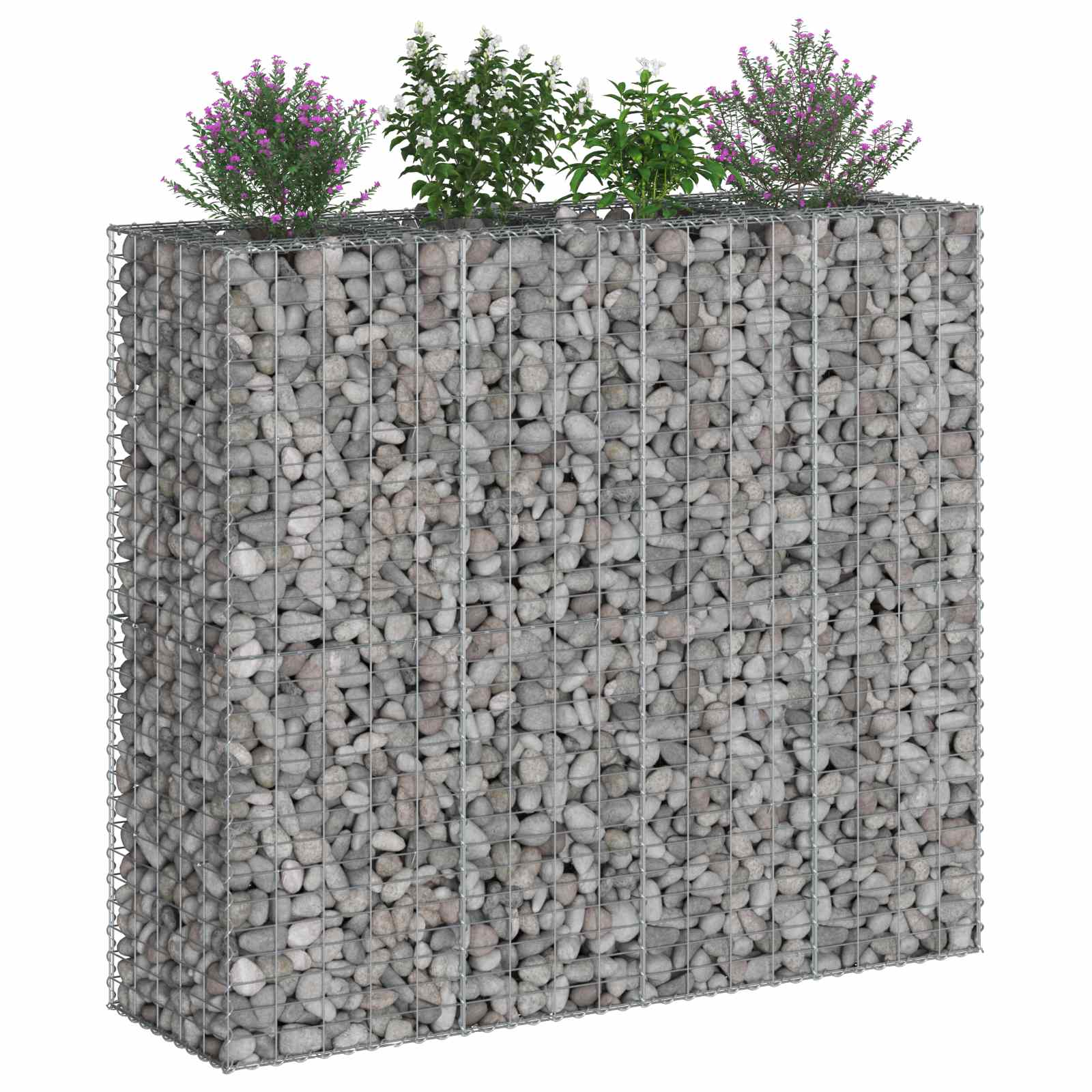 Gabion hevet seng 2 pcs sølv 170 x 50 x 150 cm Galvanisert Stål vidaXL