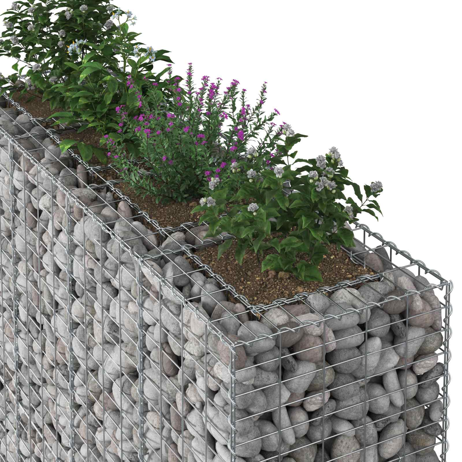 Gabion hevet seng 2 pcs sølv 170 x 50 x 150 cm Galvanisert Stål vidaXL