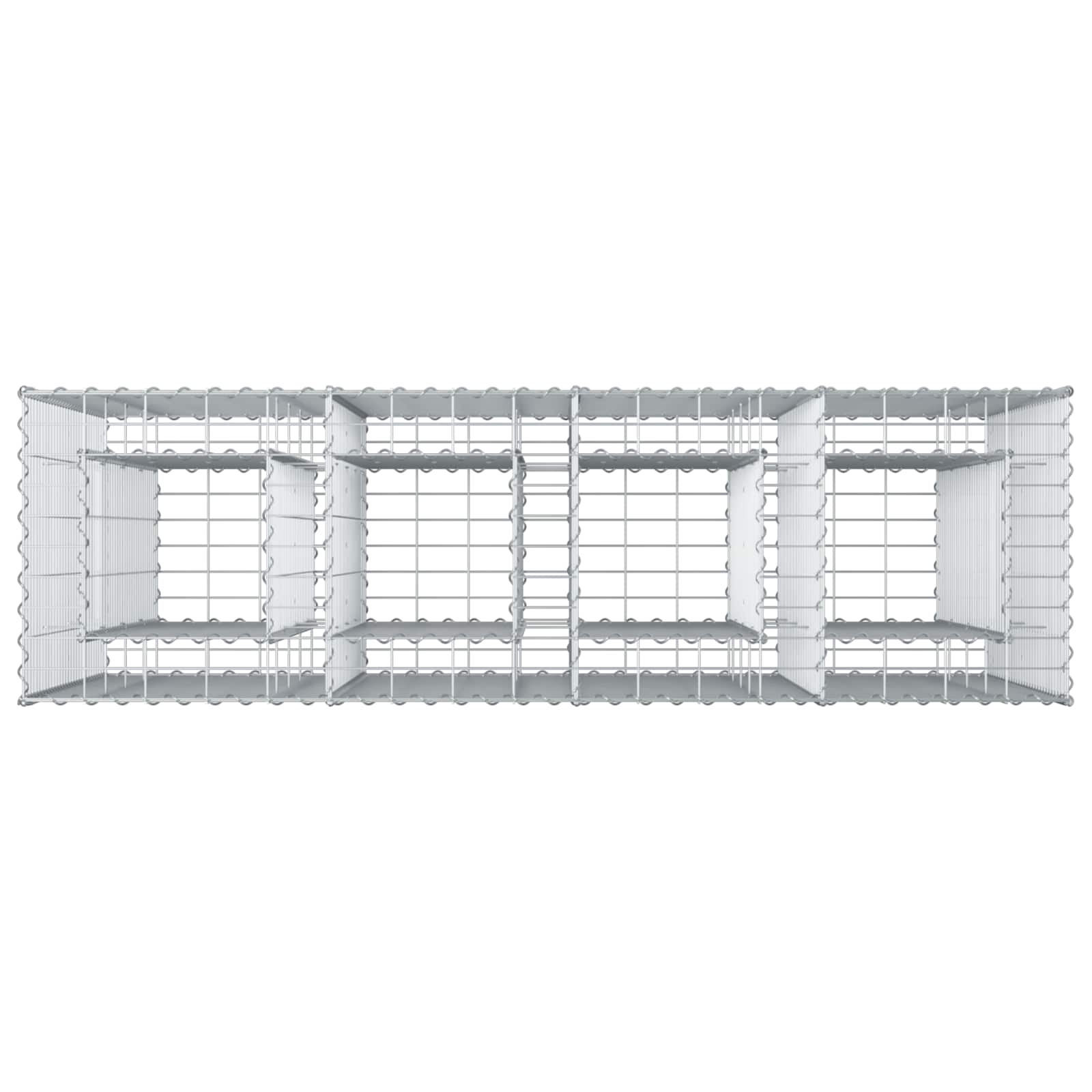 Gabion hevet seng 2 pcs sølv 170 x 50 x 150 cm Galvanisert Stål vidaXL