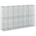 Gabion hevet seng 3 pcs sølv 250 x 50 x 150 cm Galvanisert Stål vidaXL
