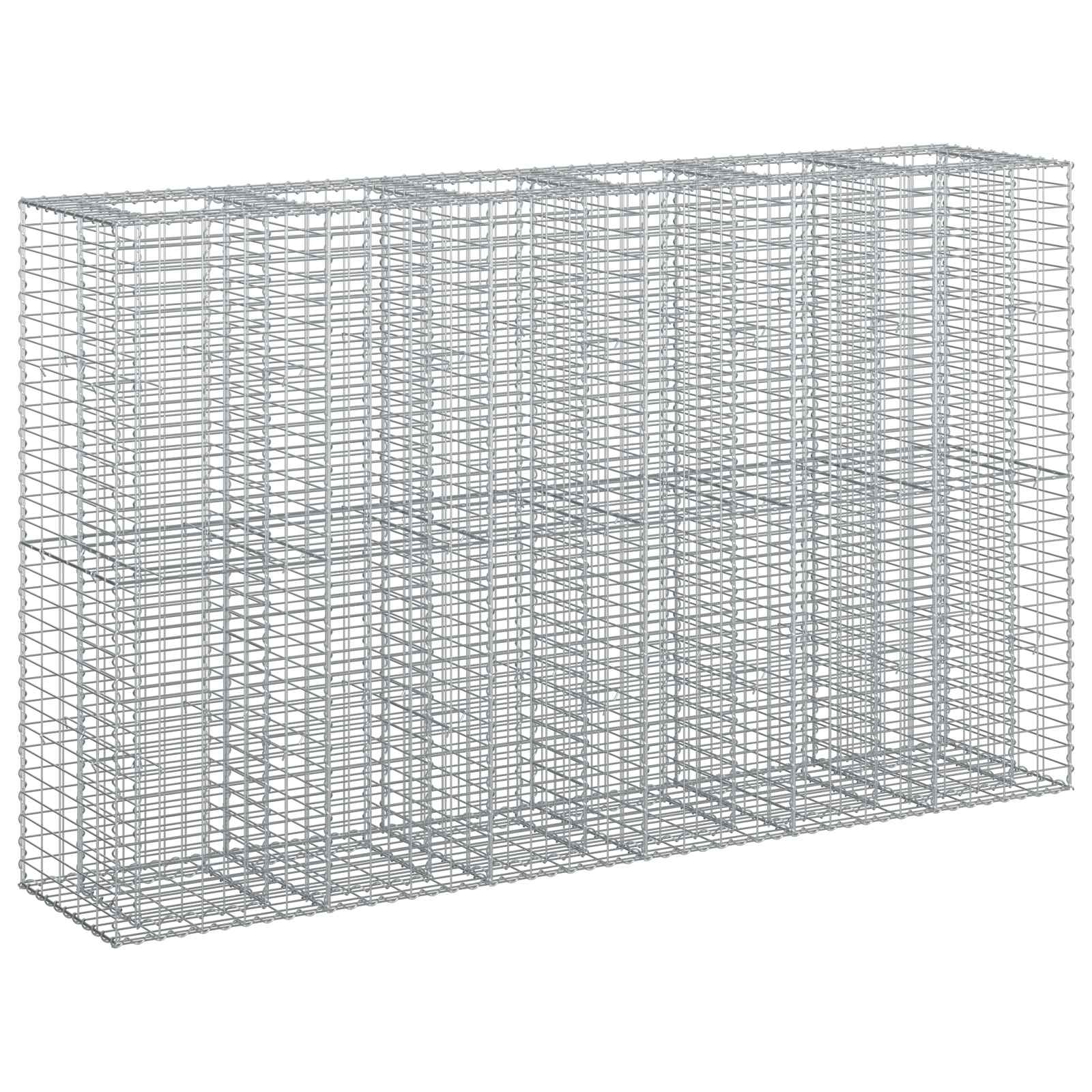 Gabion hevet seng 3 pcs sølv 250 x 50 x 150 cm Galvanisert Stål vidaXL