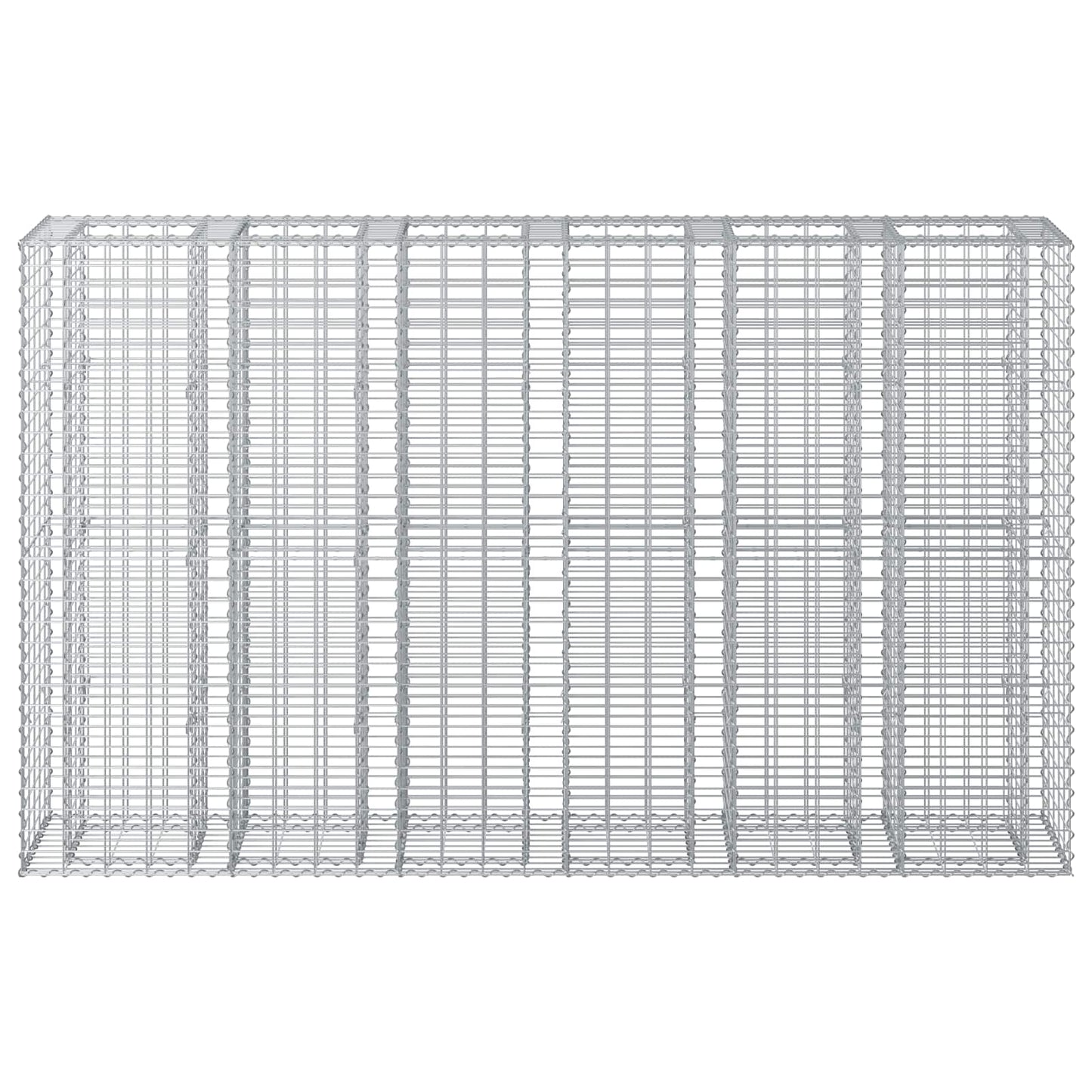 Gabion hevet seng 3 pcs sølv 250 x 50 x 150 cm Galvanisert Stål vidaXL