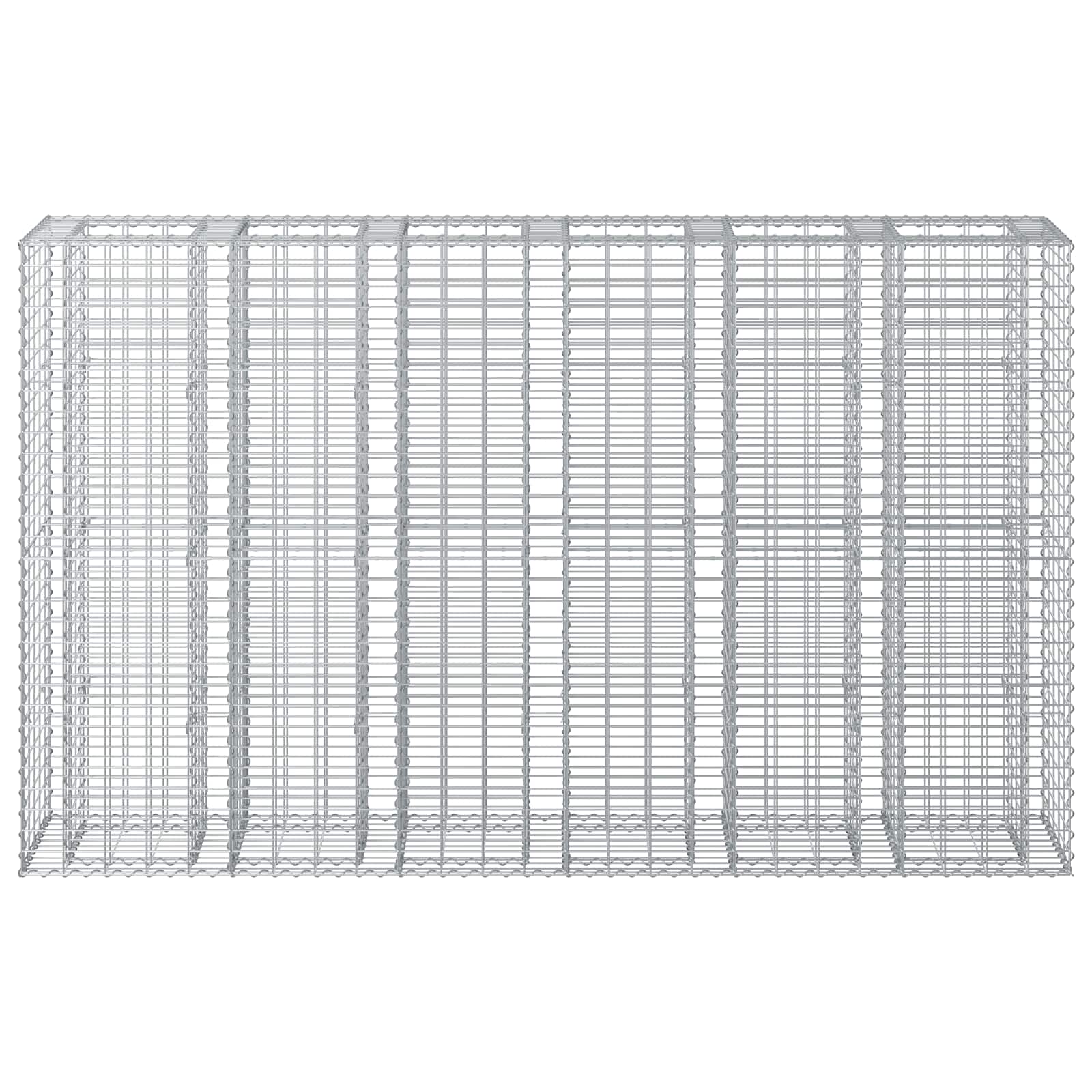 Gabion hevet seng 3 pcs sølv 250 x 50 x 150 cm Galvanisert Stål vidaXL