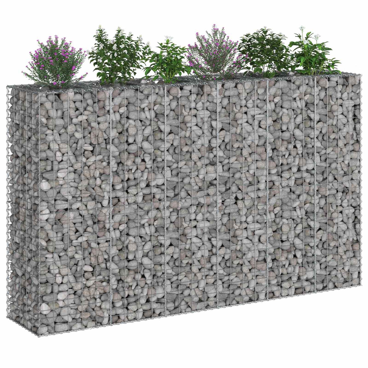 Gabion hevet seng 3 pcs sølv 250 x 50 x 150 cm Galvanisert Stål vidaXL