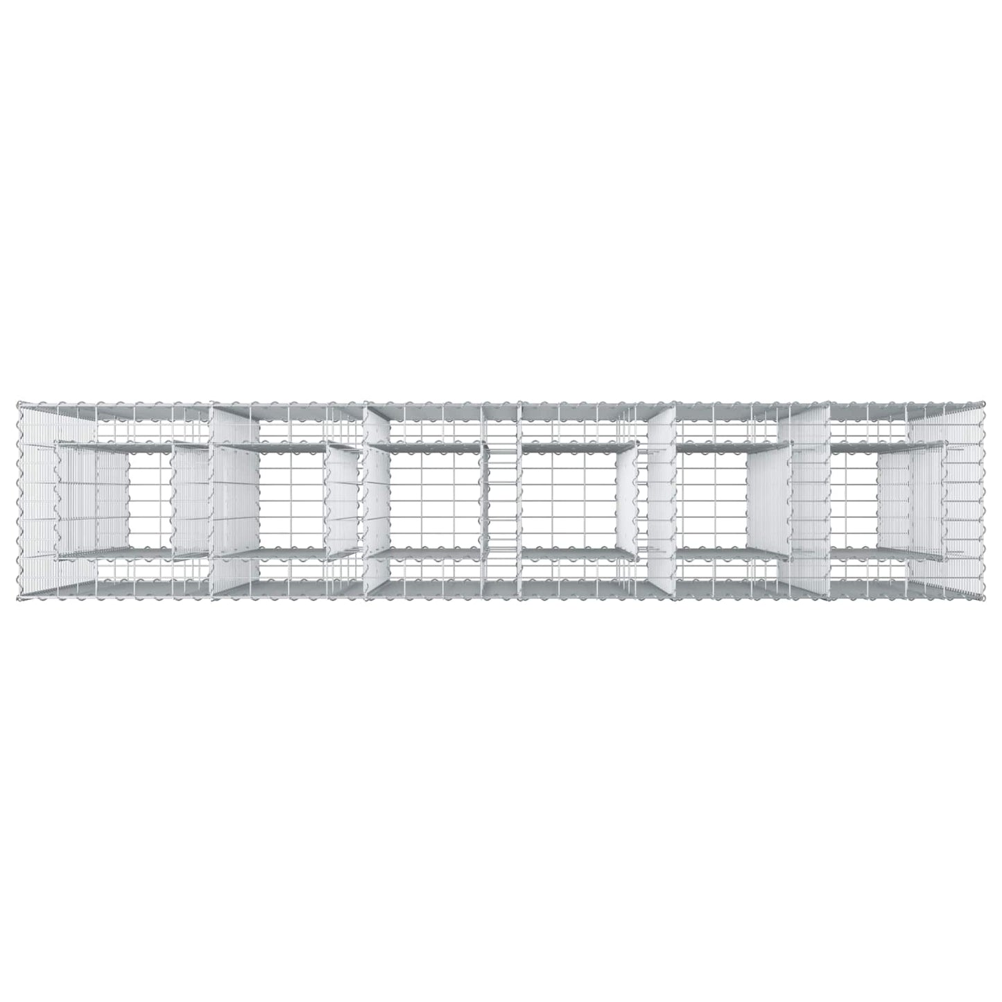 Gabion hevet seng 3 pcs sølv 250 x 50 x 150 cm Galvanisert Stål vidaXL