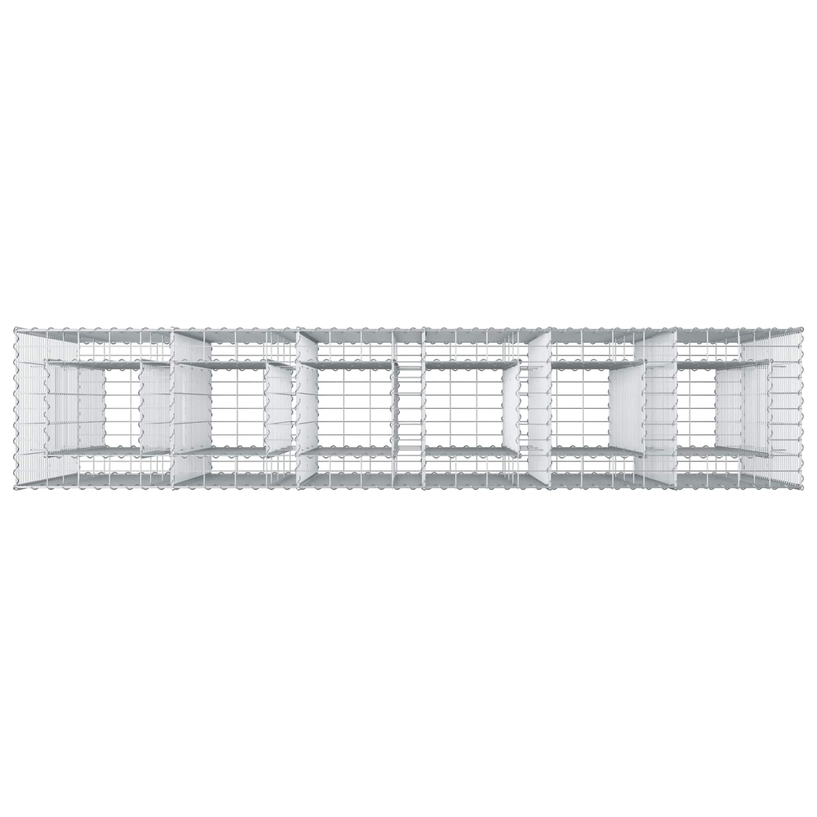 Gabion hevet seng 3 pcs sølv 250 x 50 x 150 cm Galvanisert Stål vidaXL