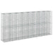 Gabion hevet seng 4 pcs sølv 330 x 50 x 150 cm Galvanisert Stål vidaXL