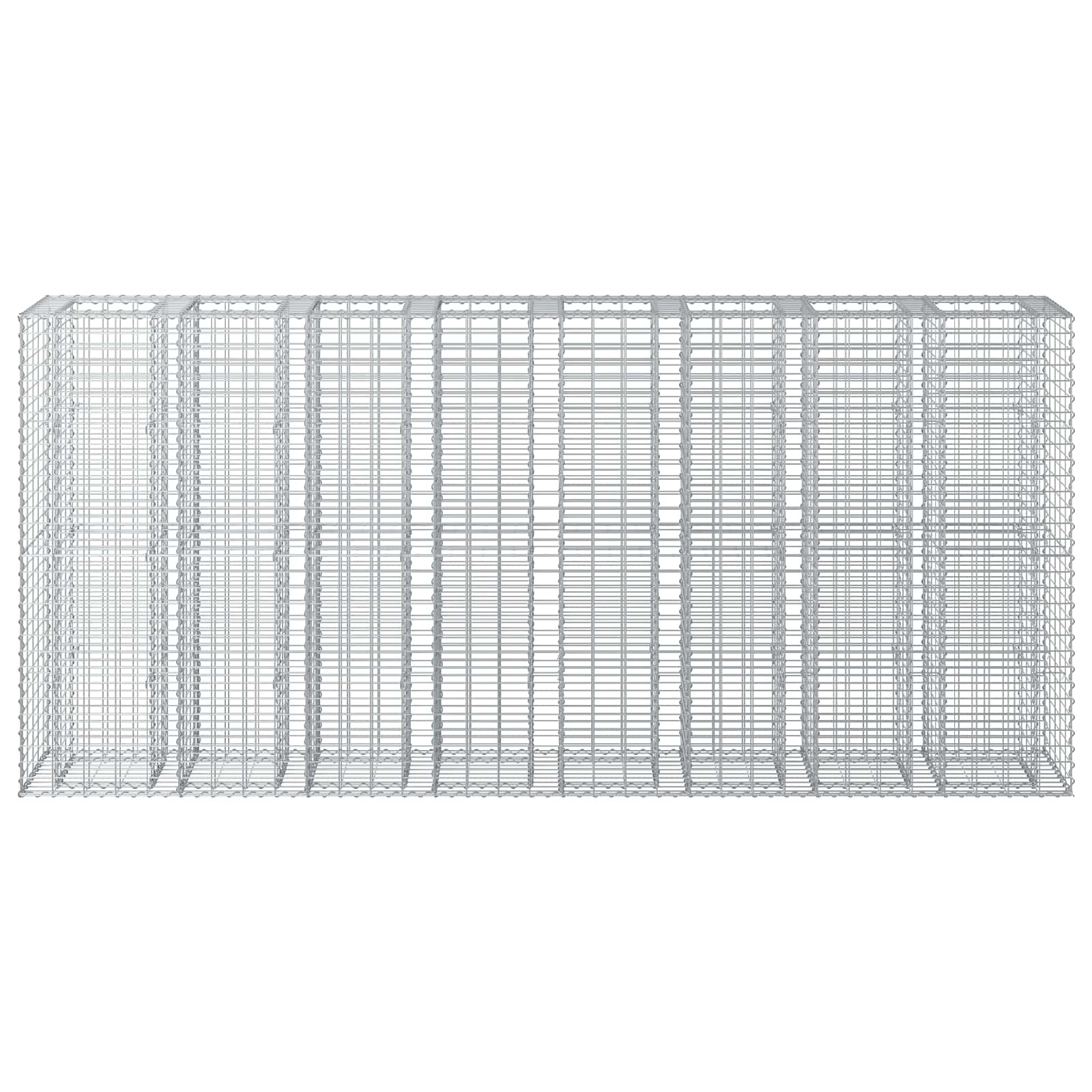 Gabion hevet seng 4 pcs sølv 330 x 50 x 150 cm Galvanisert Stål vidaXL