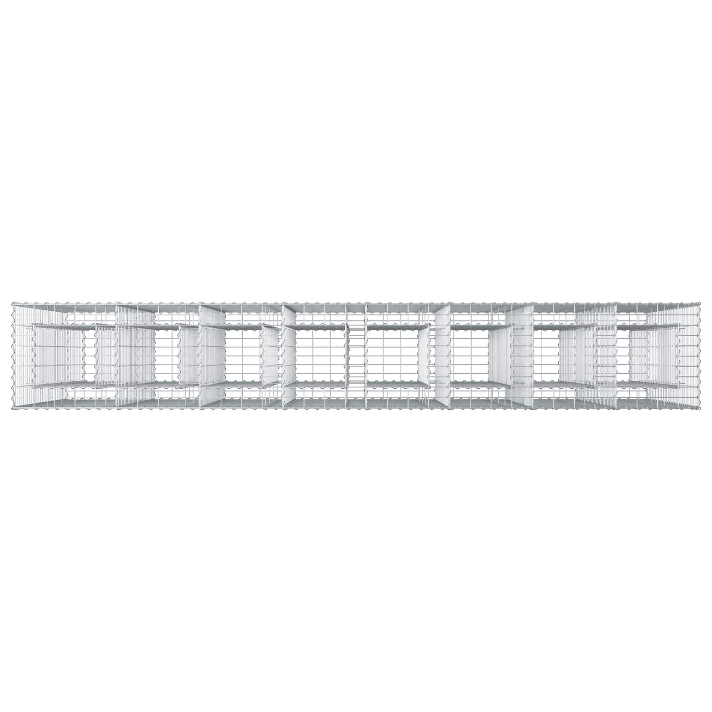 Gabion hevet seng 4 pcs sølv 330 x 50 x 150 cm Galvanisert Stål vidaXL