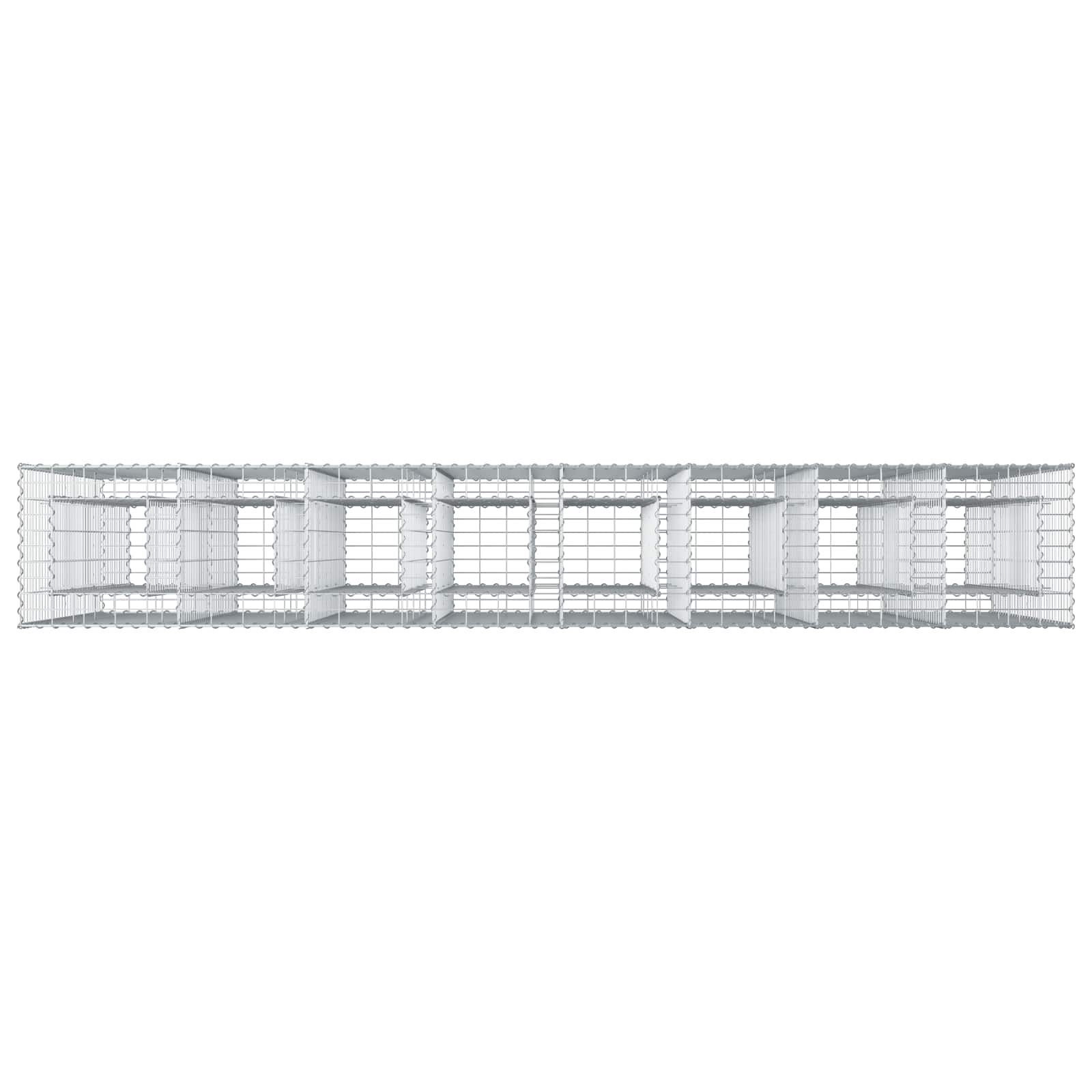 Gabion hevet seng 4 pcs sølv 330 x 50 x 150 cm Galvanisert Stål vidaXL
