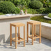 Barstol 2 pcs Naturlig Massivt Teaktre