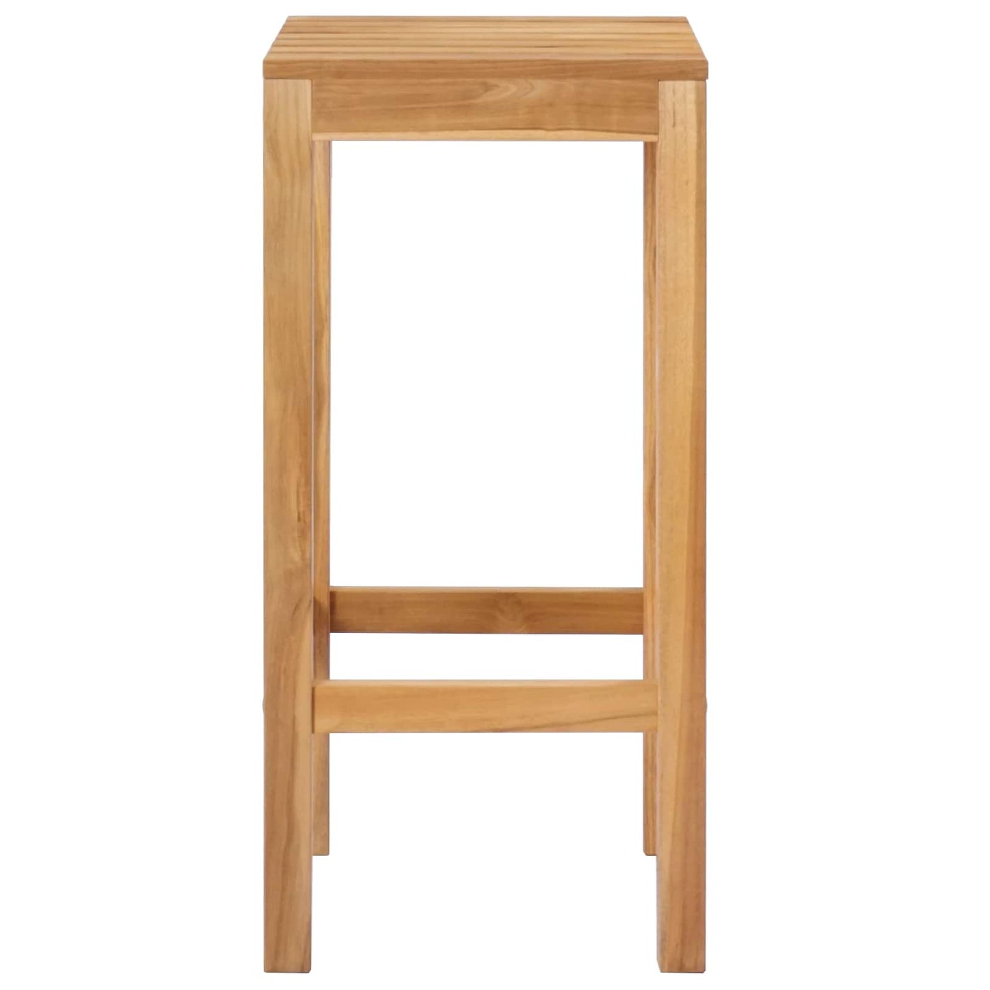 Barstol 2 pcs Naturlig Massivt Teaktre