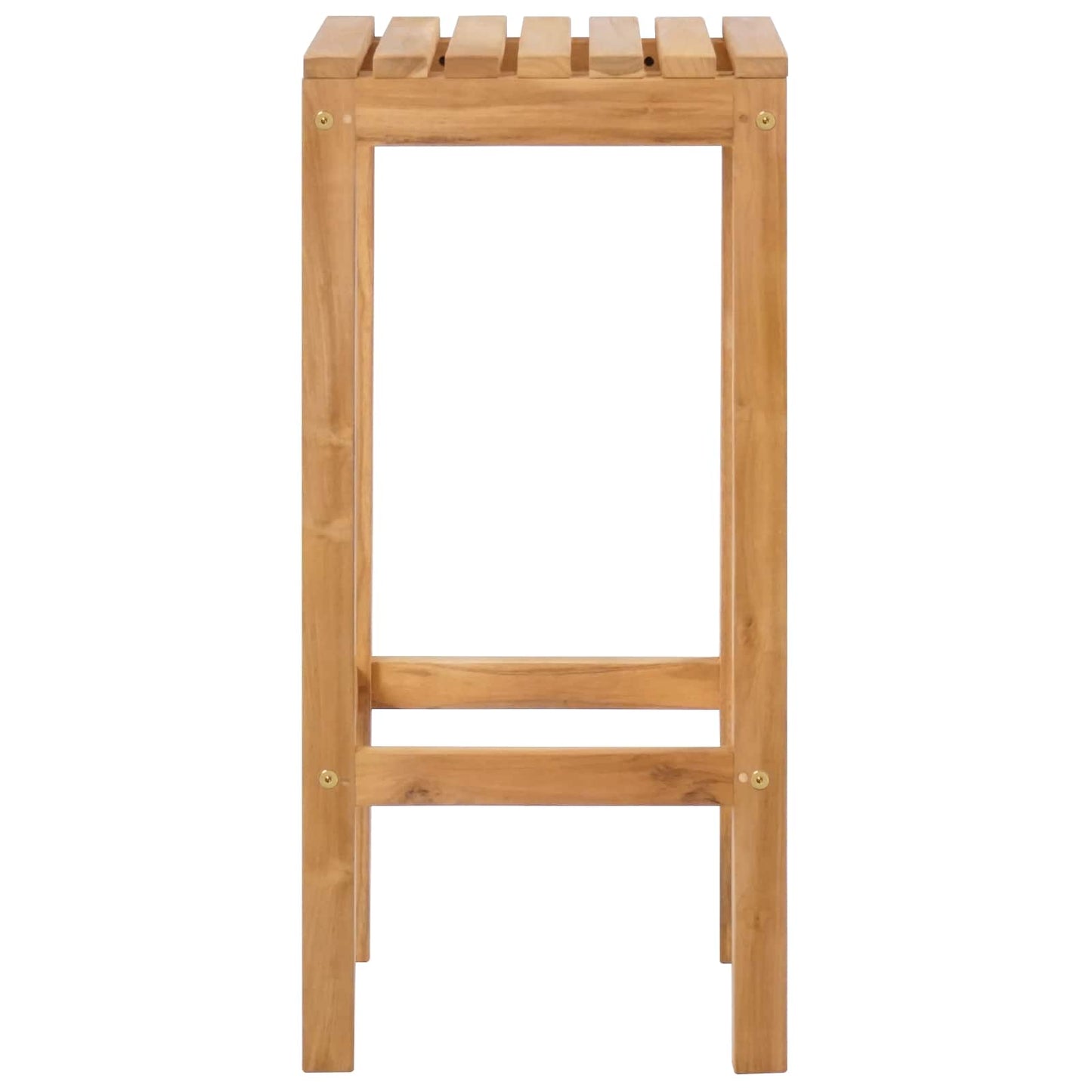 Barstol 2 pcs Naturlig Massivt Teaktre