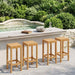 Barstol 4 pcs Naturlig Massivt Teaktre