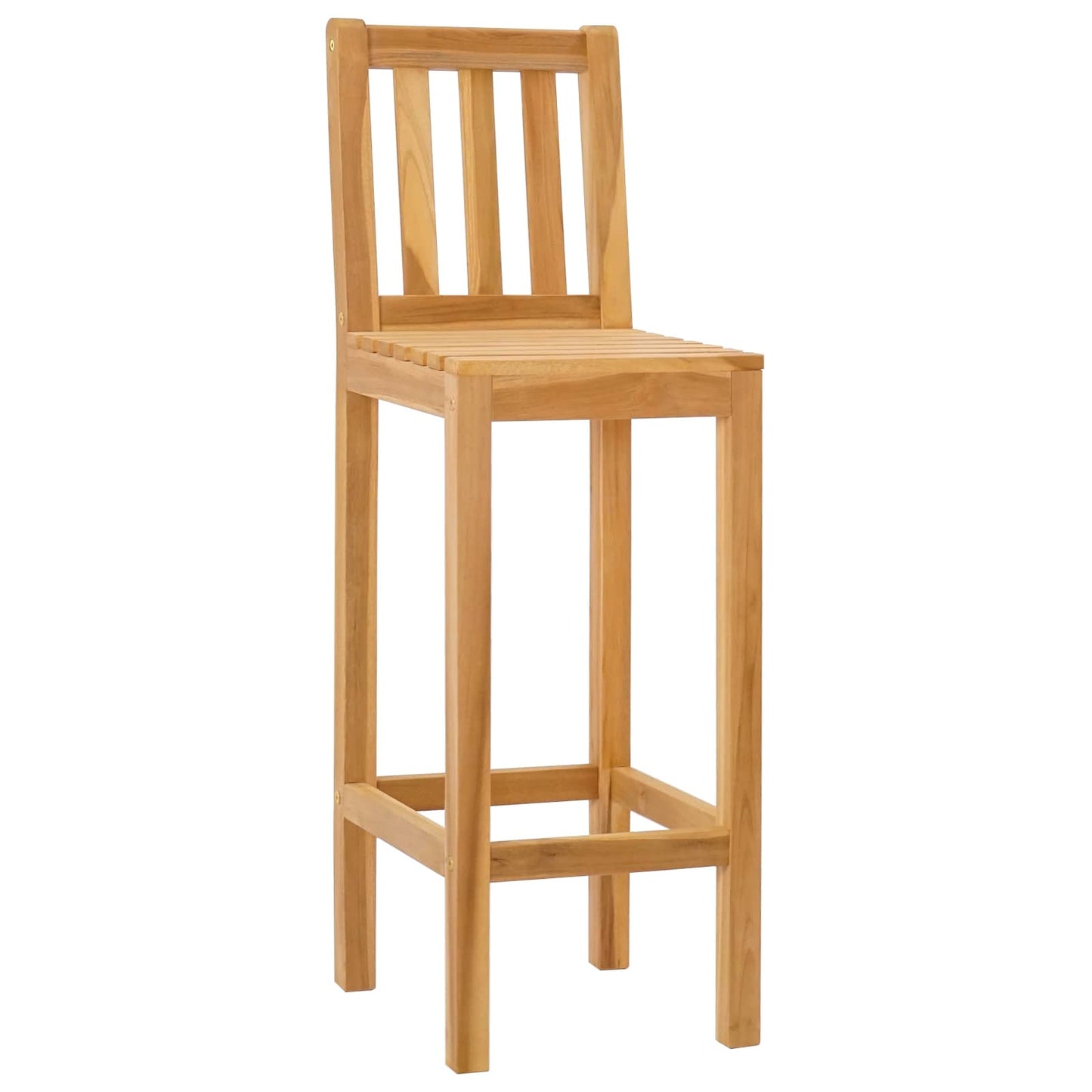 Barstol 2 pcs Naturlig Massivt Teaktre