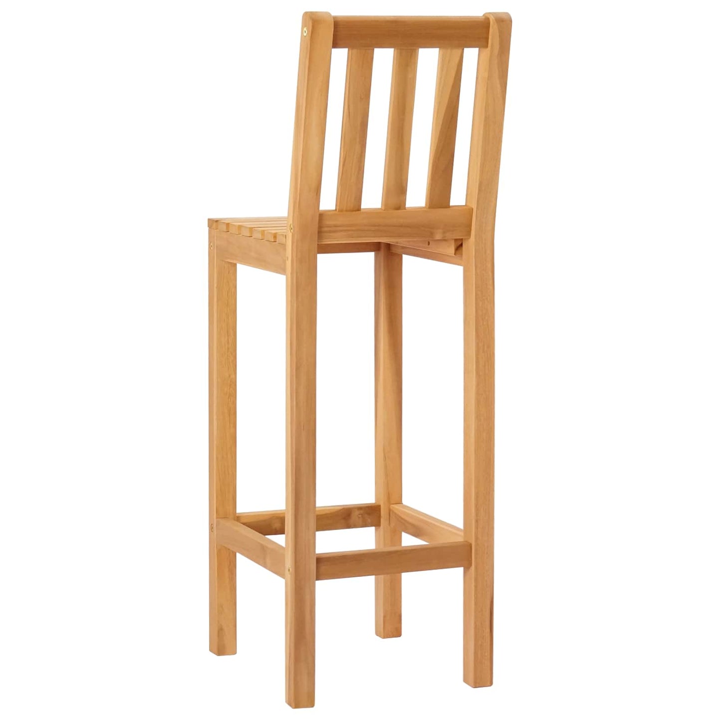 Barstol 2 pcs Naturlig Massivt Teaktre