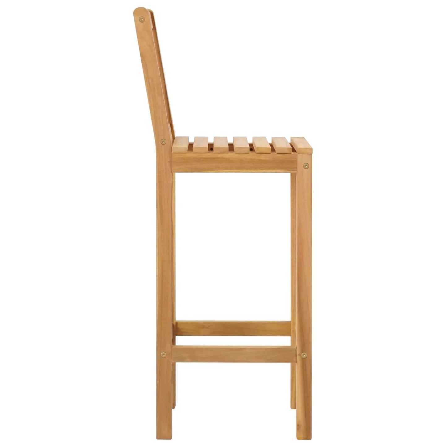 Barstol 2 pcs Naturlig Massivt Teaktre